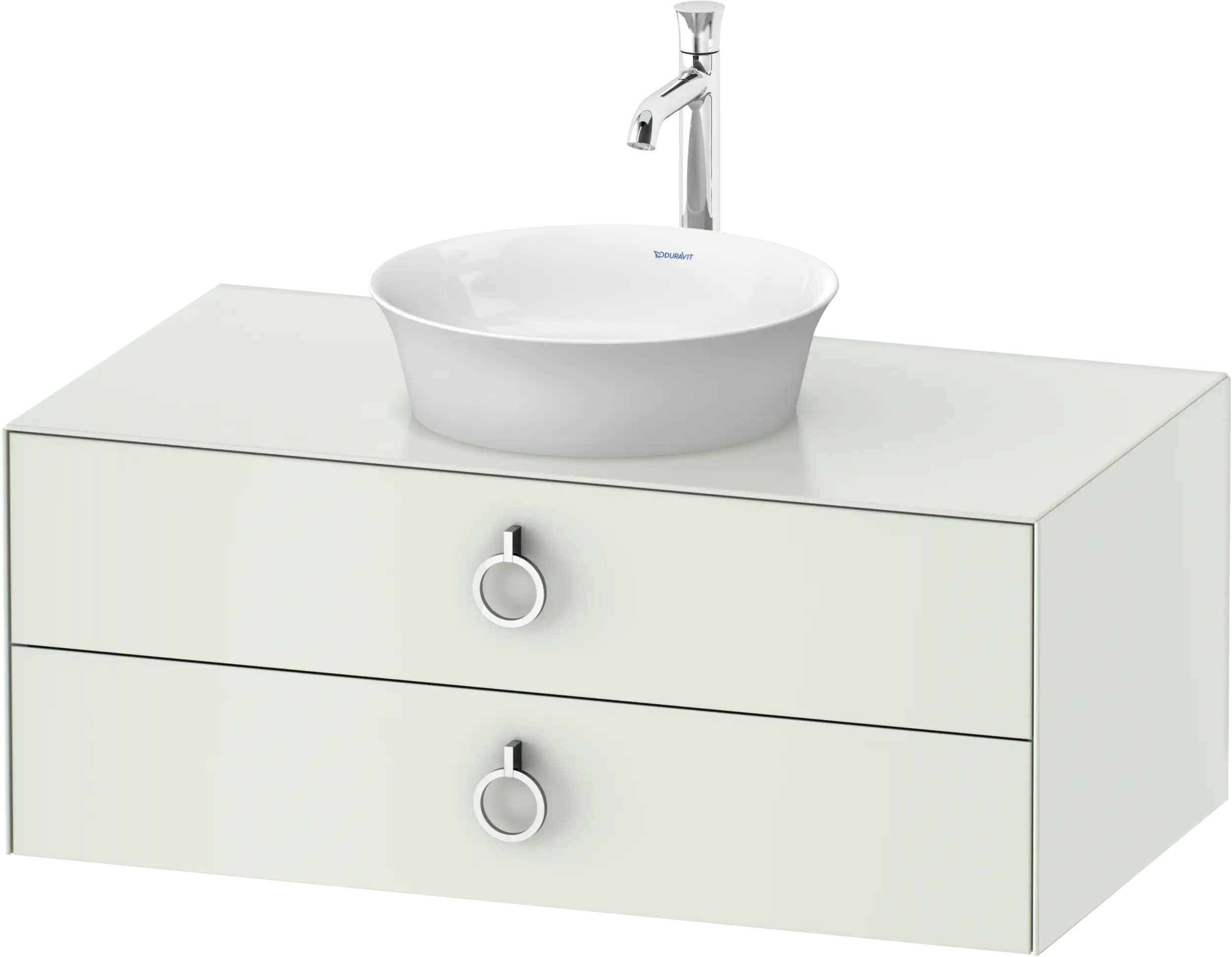 Duravit White Tulip 39 3/8'' Wall Mount Two Drawer Single Vanity Cabinet, Sink Sold Separately