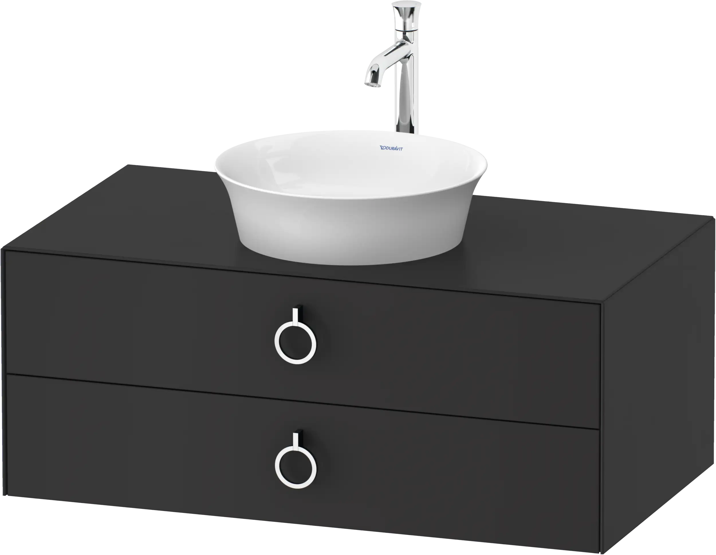 Duravit White Tulip 39 3/8'' Wall Mount Two Drawer Single Vanity Cabinet, Sink Sold Separately
