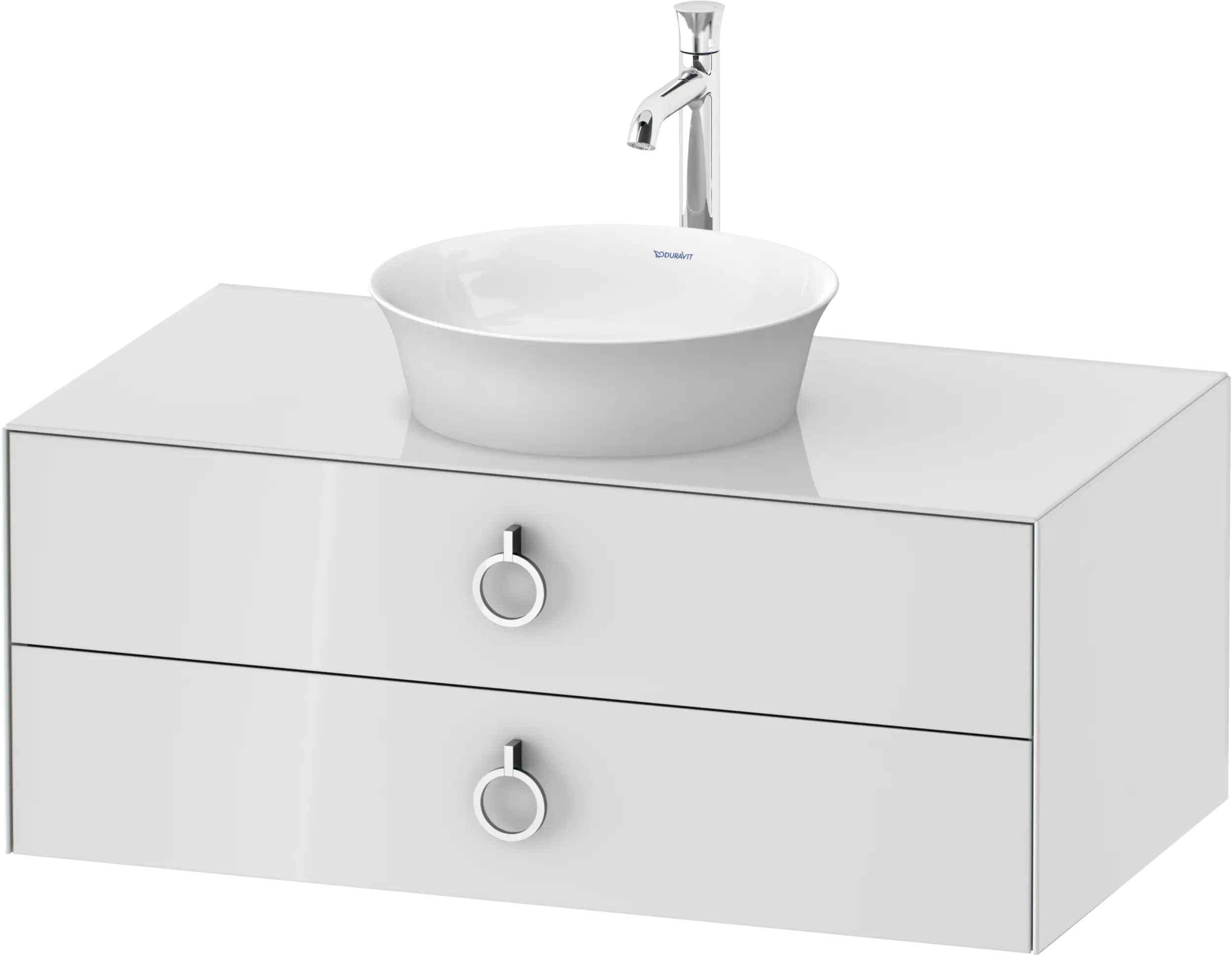 Duravit White Tulip 39 3/8'' Wall Mount Two Drawer Single Vanity Cabinet, Sink Sold Separately