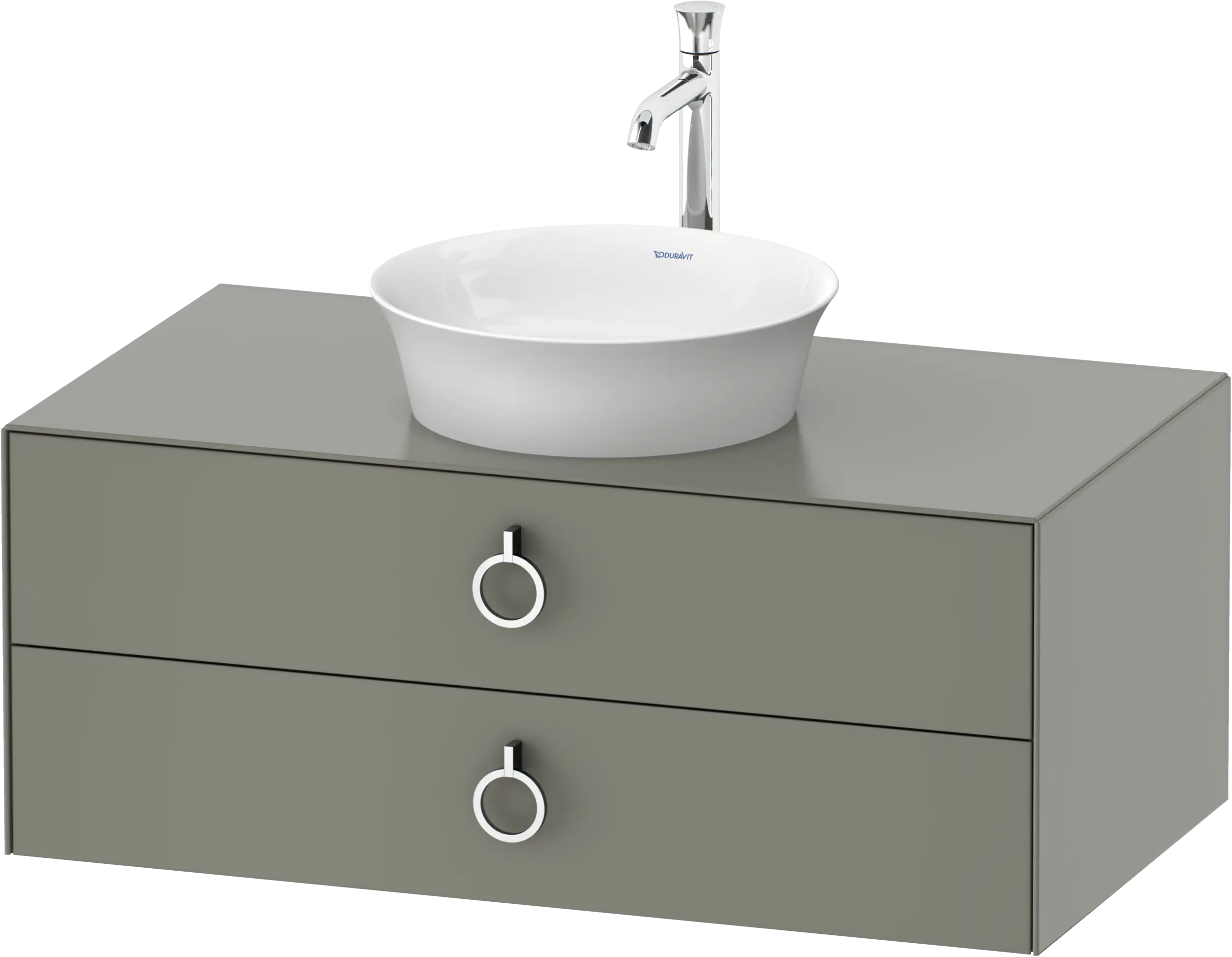 Duravit White Tulip 39 3/8'' Wall Mount Two Drawer Single Vanity Cabinet, Sink Sold Separately