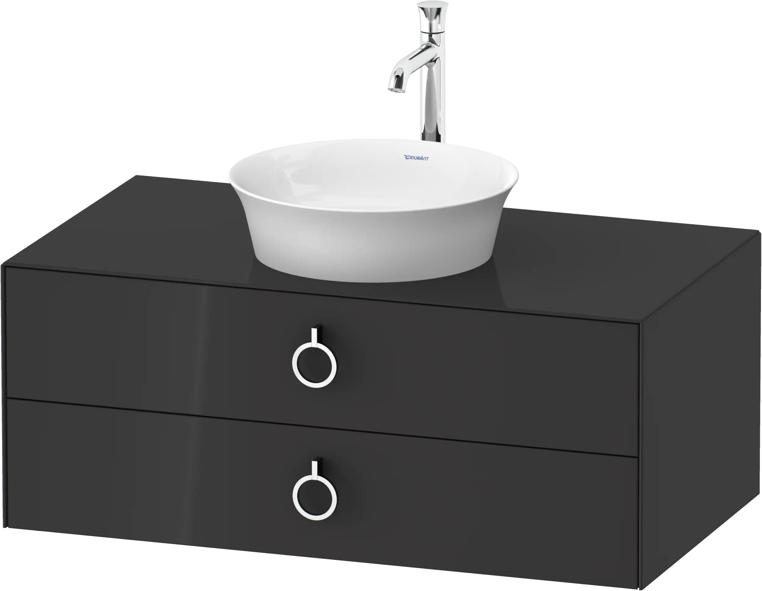 Duravit White Tulip 39 3/8'' Wall Mount Two Drawer Single Vanity Cabinet, Sink Sold Separately