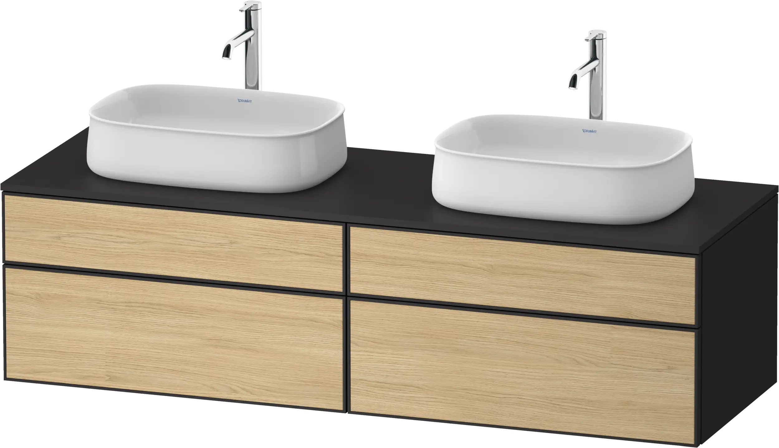 Duravit Zencha 39 3/8'' Wall Mount Double Vanity Cabinet, Sink Sold Separately