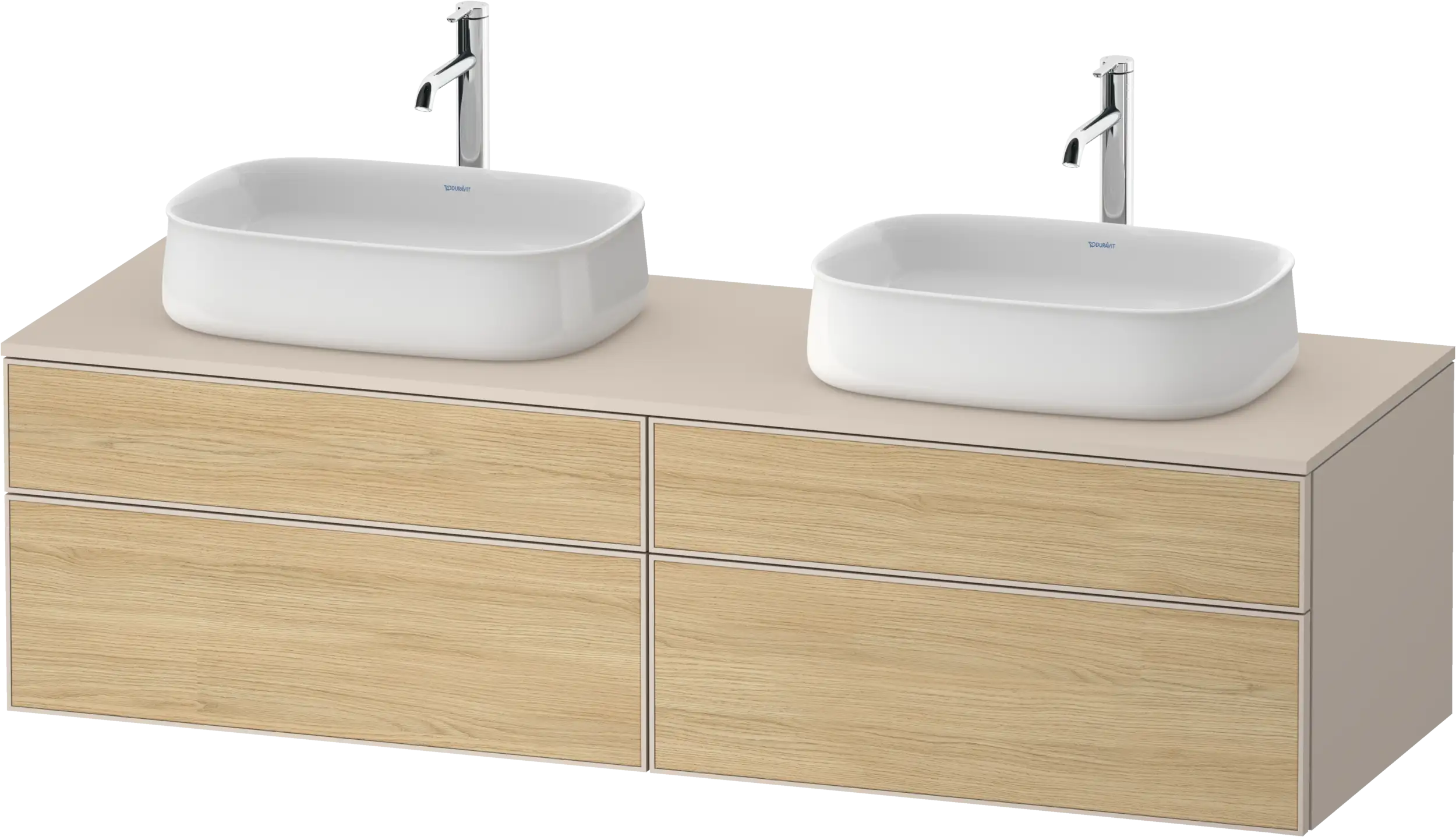Duravit Zencha 39 3/8'' Wall Mount Double Vanity Cabinet, Sink Sold Separately