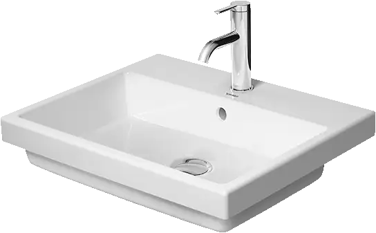 Duravit Vero 21 5/8'' Rectangular Drop In Sink in White with Single Faucet Hole and Overflow