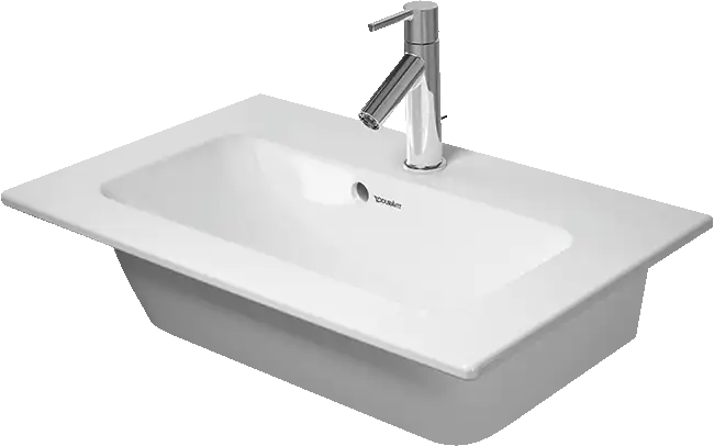 Duravit ME by Starck 24 3/4'' Rectangular Wall Mounted Sink in Satin Matte White with Single Faucet Hole and with Overflow