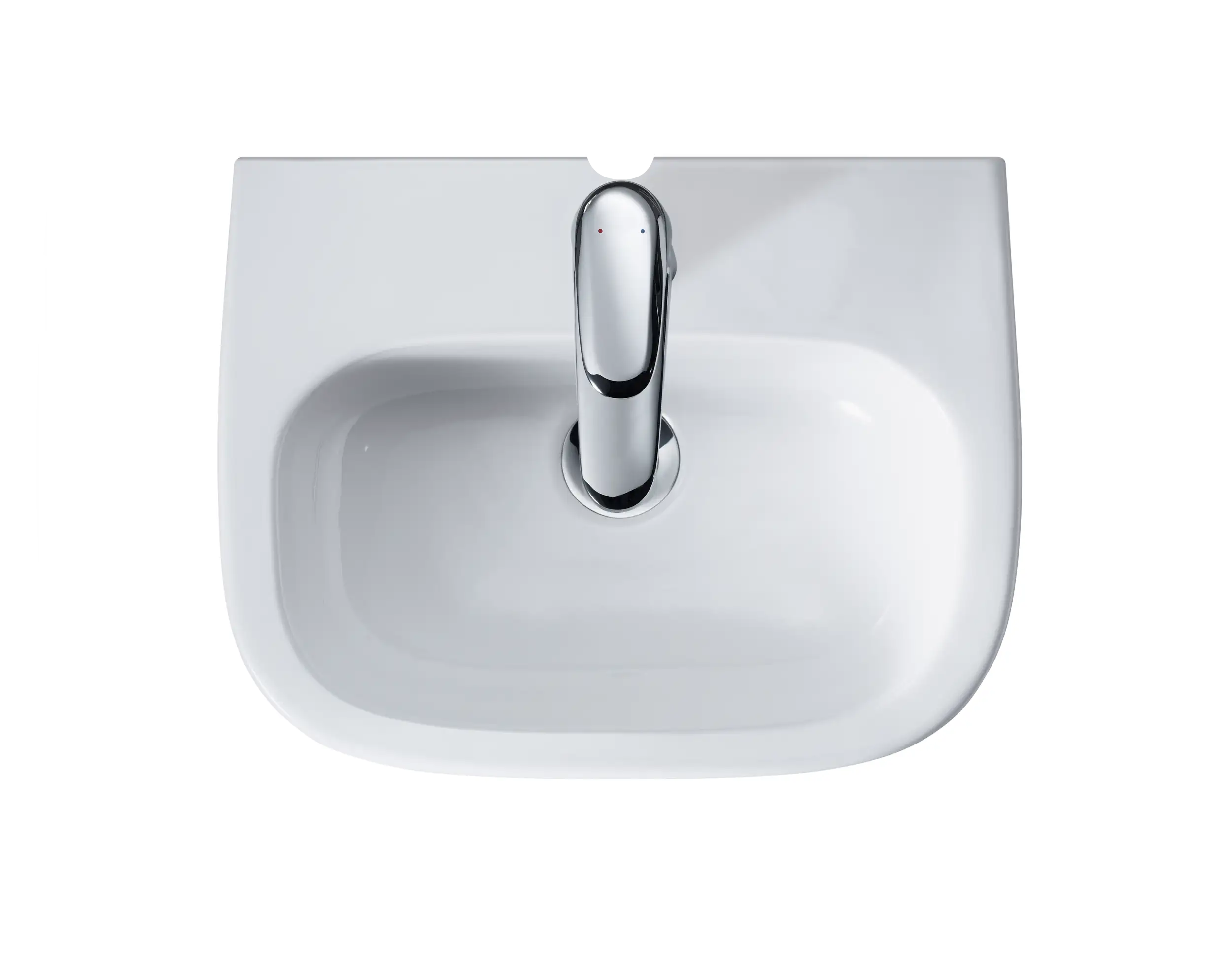 D-Code 17 3/4'' Rectangular Wall Mounted Sink in White with Single Faucet Hole and with Overflow