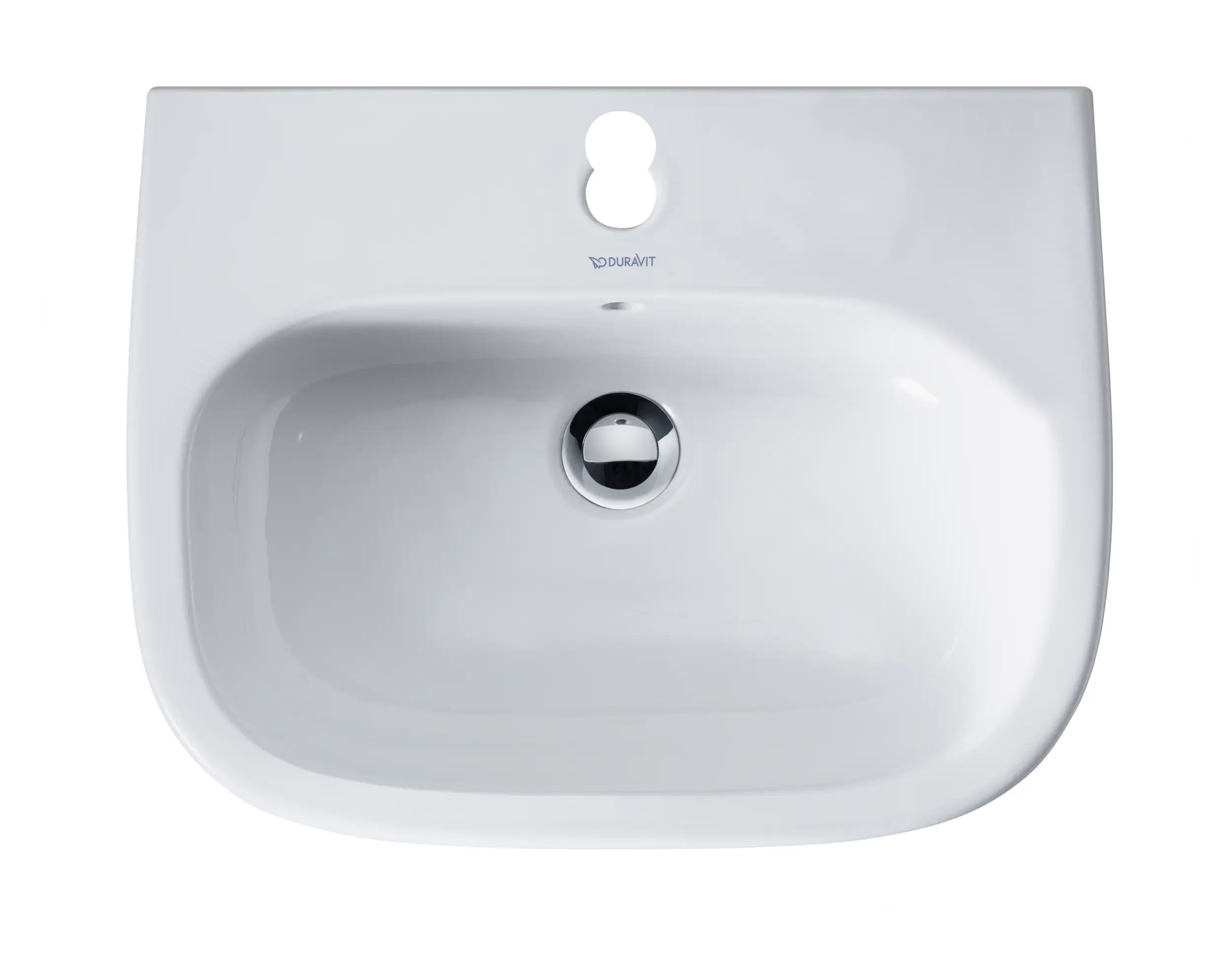 Duravit D-Code 21 5/8'' Rectangular Wall Mounted Sink in White with Single Faucet Hole and with Overflow
