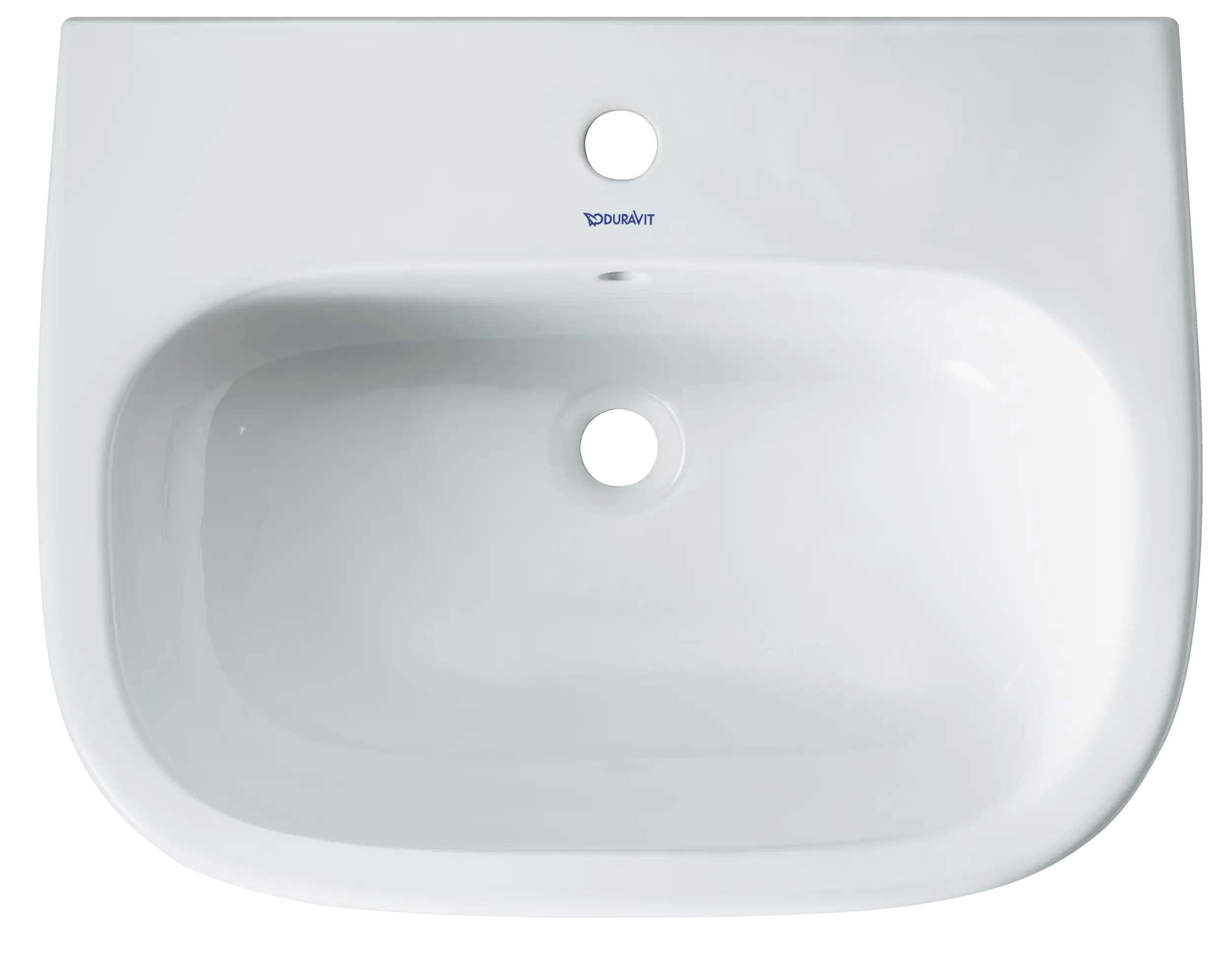 Duravit D-Code 23 5/8'' Rectangular Wall Mounted Sink in White with Single Faucet Hole and with Overflow