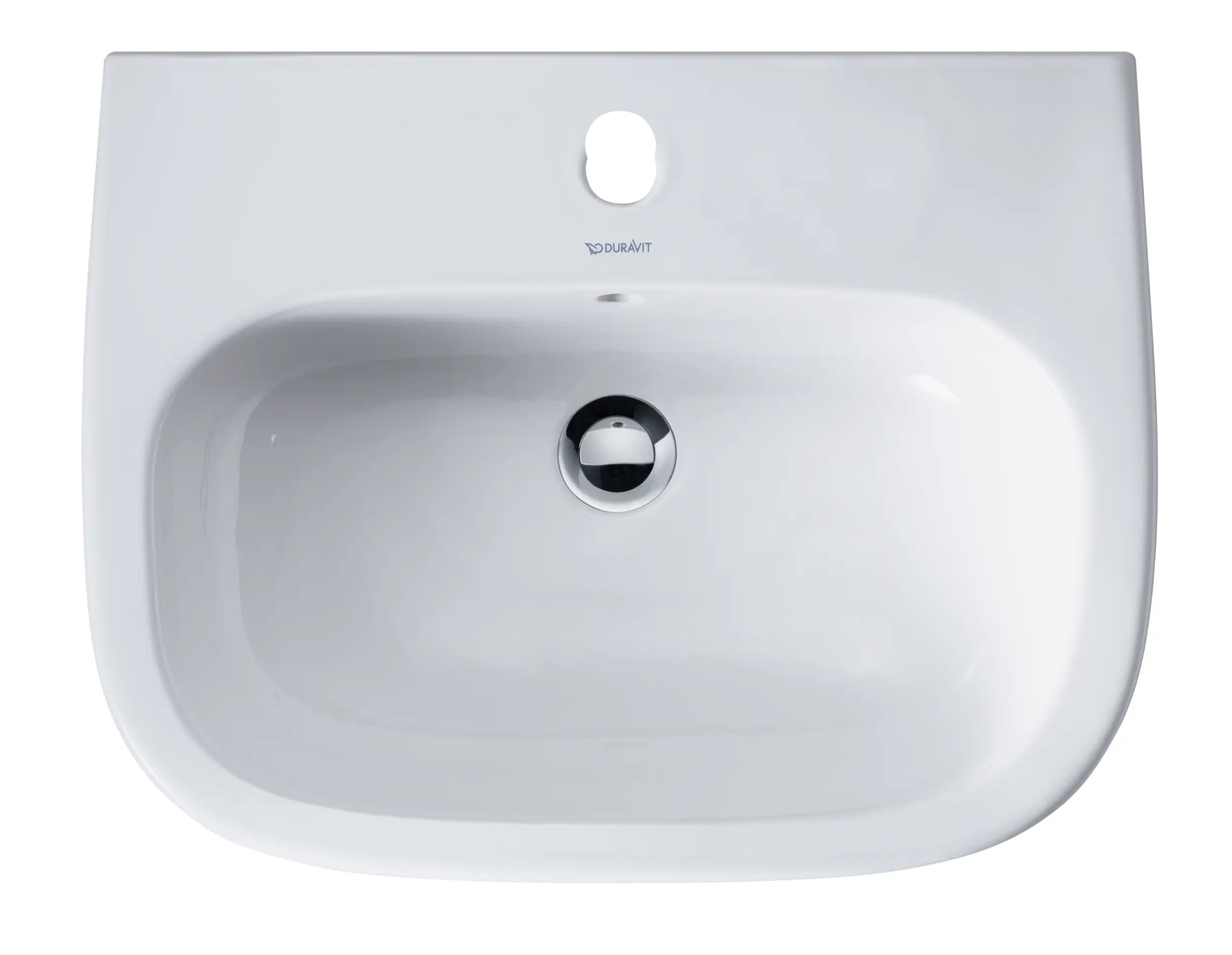 Duravit D-Code 23 5/8'' Rectangular Wall Mounted Sink in White with Single Faucet Hole and with Overflow