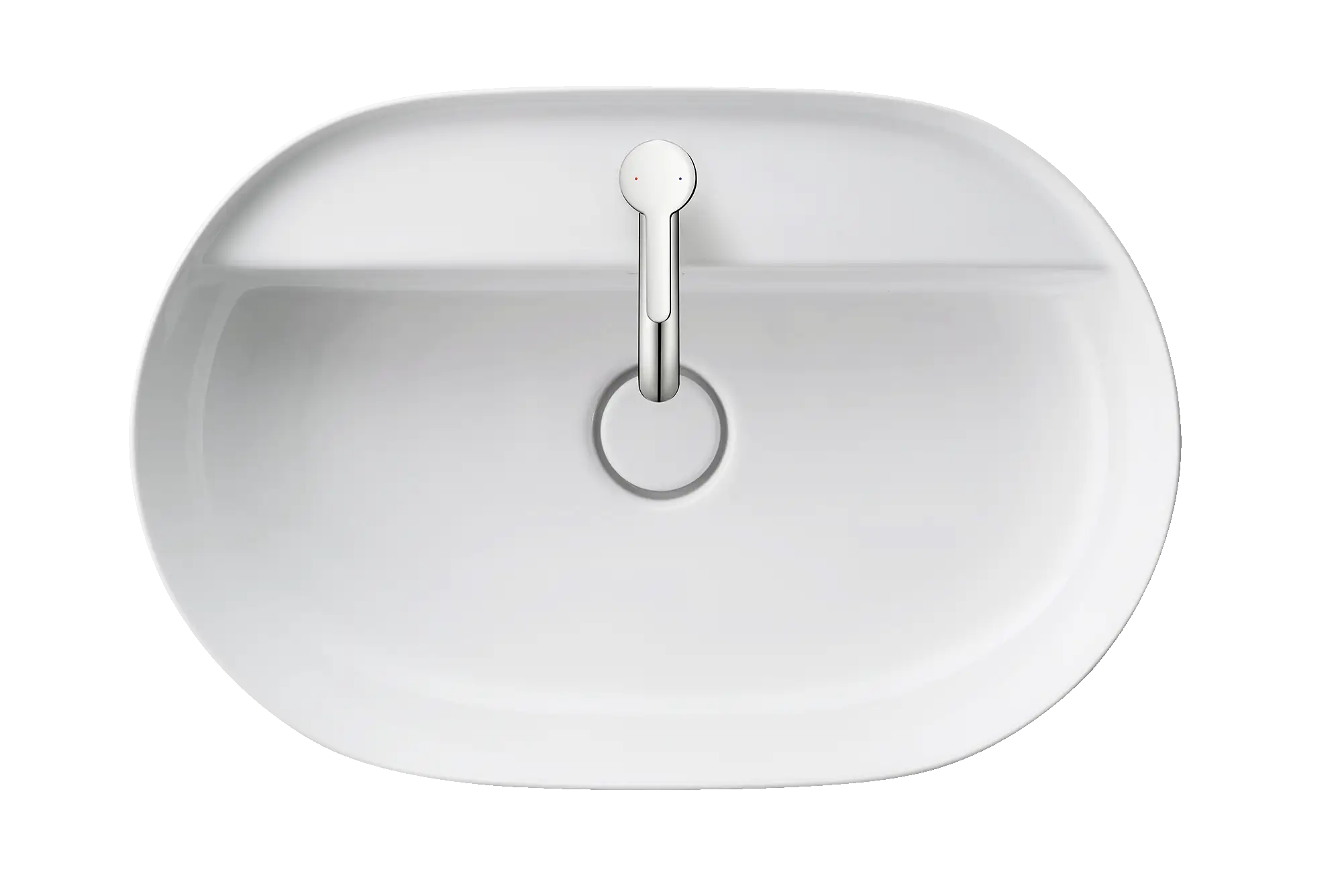 Duravit Luv 23 5/8'' Oval Vessel Sink in White with Single Faucet Hole and