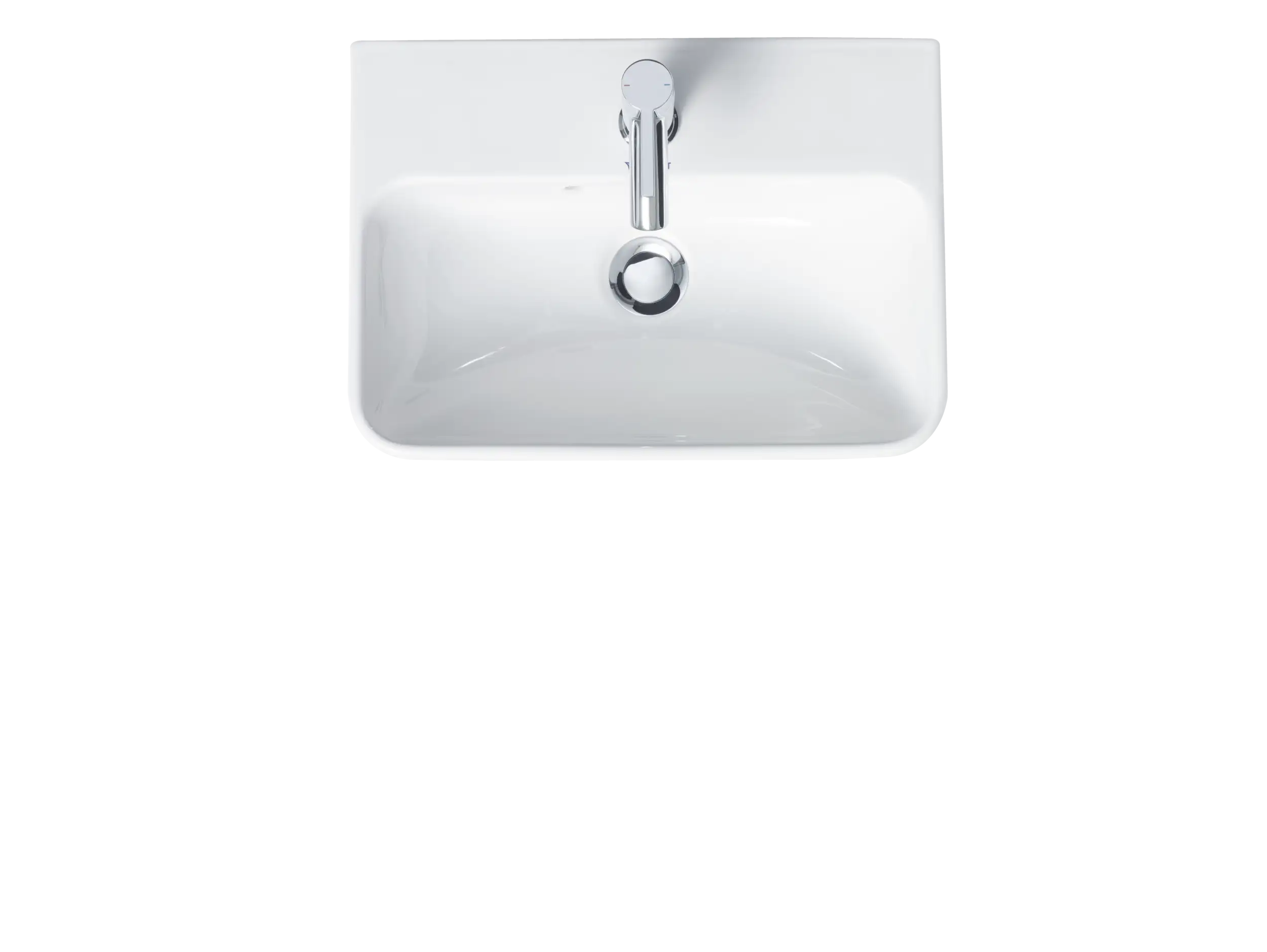 Duravit ME by Starck 17 3/4'' Rectangular Wall Mounted Sink in White with Single Faucet Hole and with Overflow