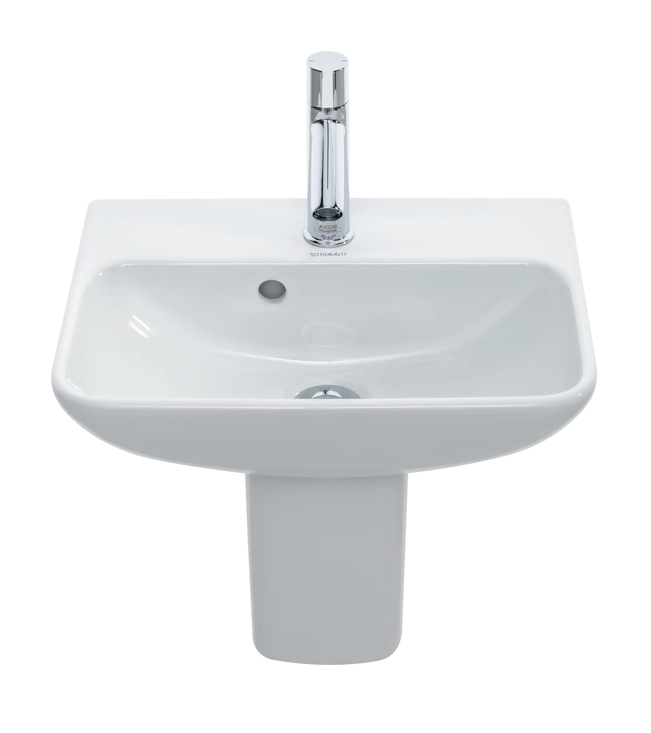 Duravit ME by Starck 17 3/4'' Rectangular Wall Mounted Sink in White with Single Faucet Hole and with Overflow