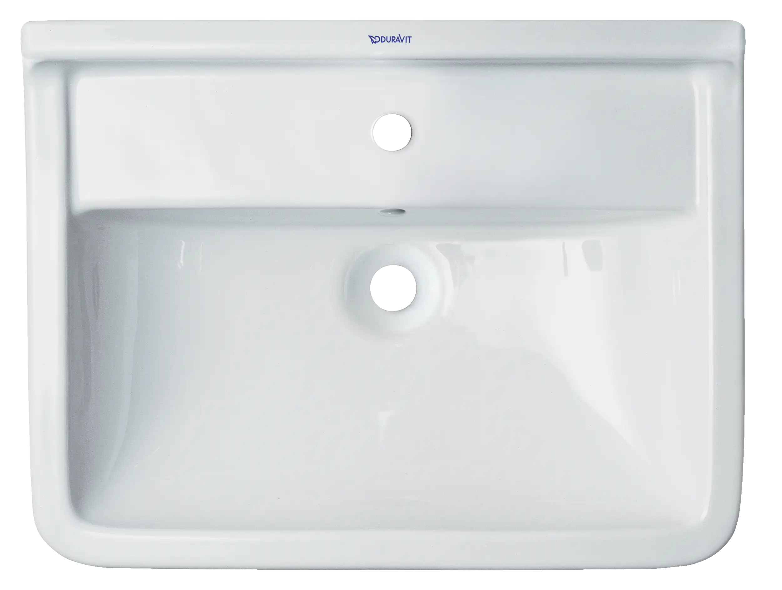 Duravit Starck 3 23 5/8'' Rectangular Wall Mounted Sink in White with Single Faucet Hole and with Overflow