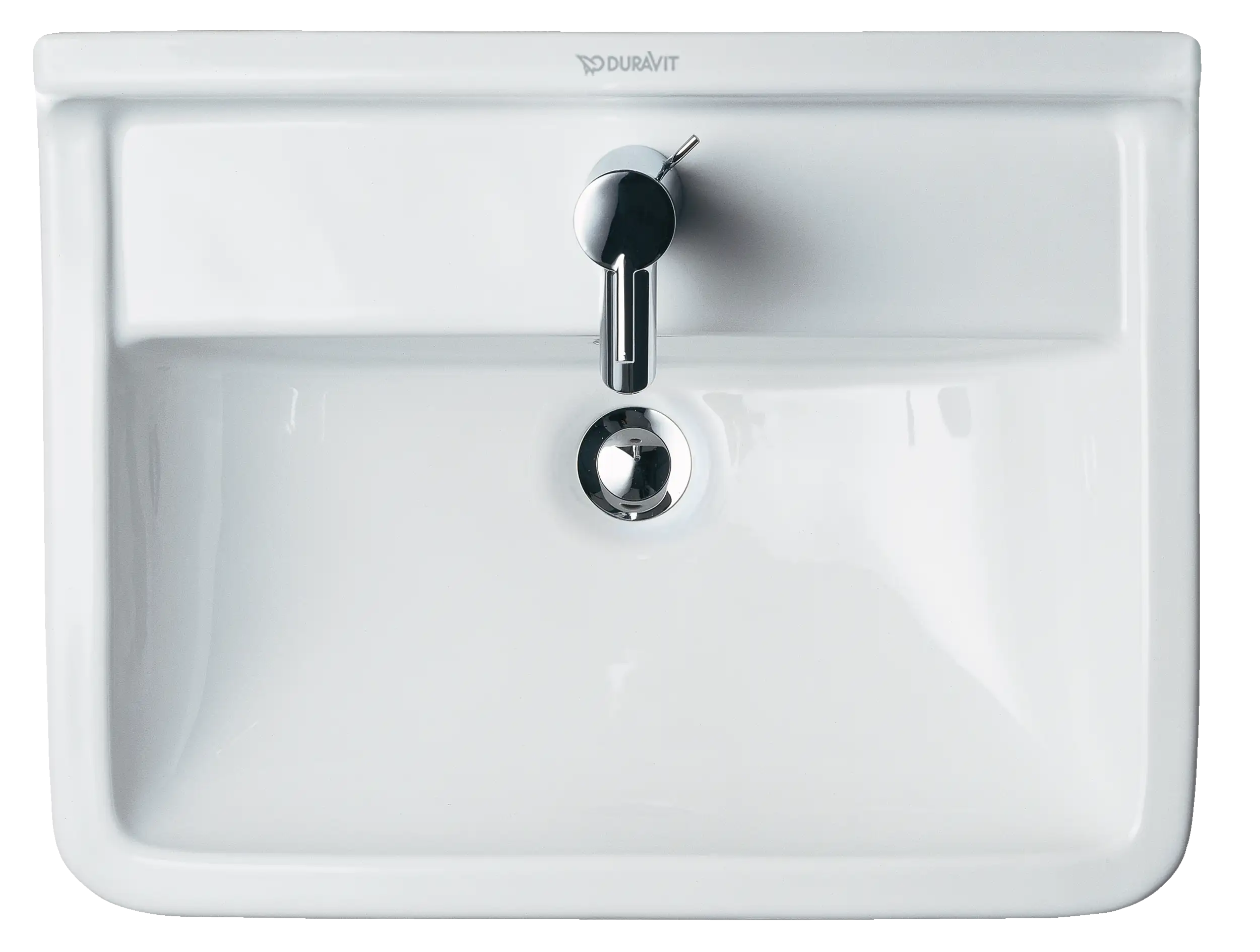 Duravit Starck 3 21 5/8'' Rectangular Wall Mounted Sink in White with Single Faucet Hole and with Overflow