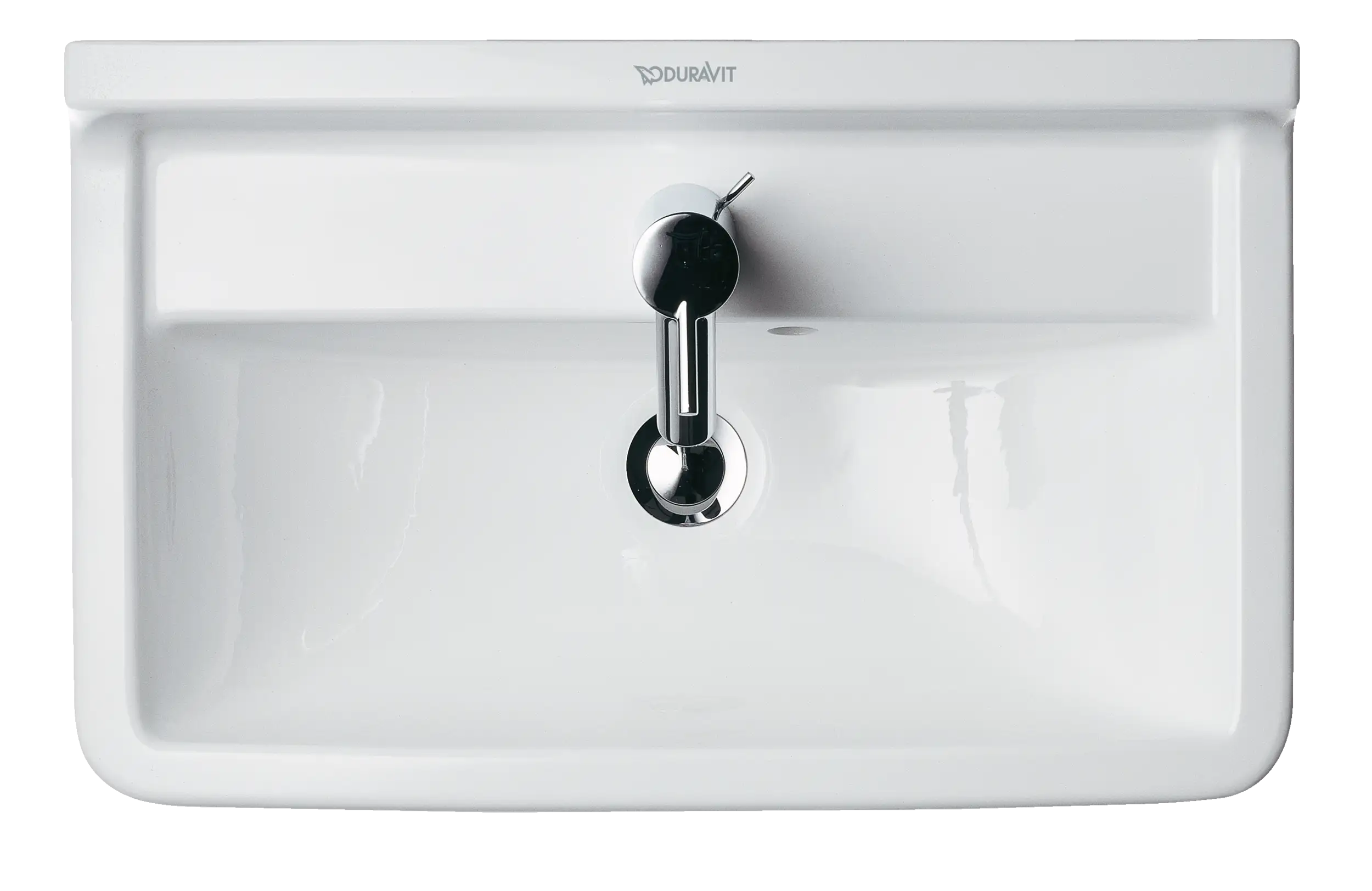 Duravit Starck 3 25 5/8'' Rectangular Wall Mounted Sink in White with Single Faucet Hole and with Overflow
