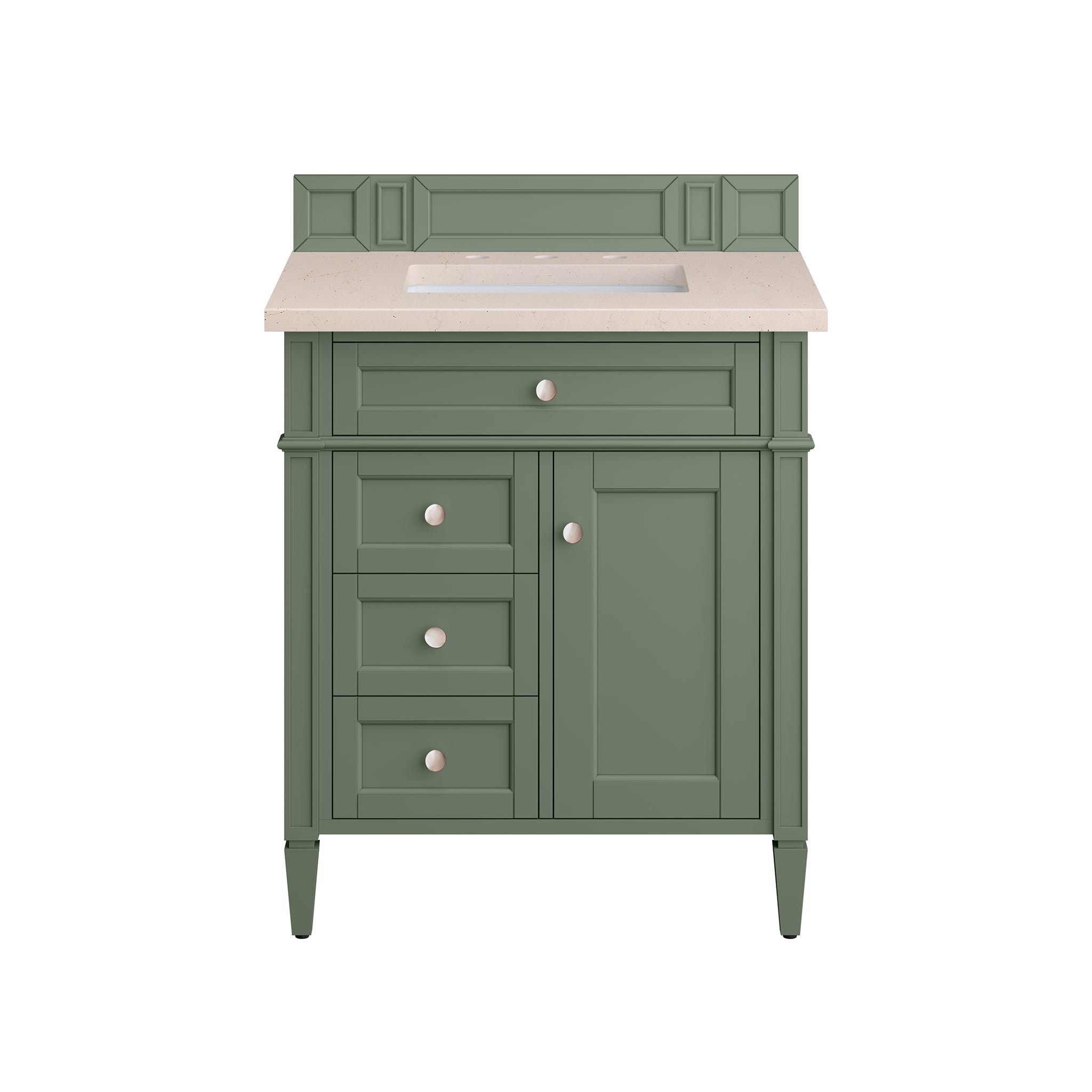James Martin Brittany 30" Single Vanity in Smokey Celadon with 3cm Countertop