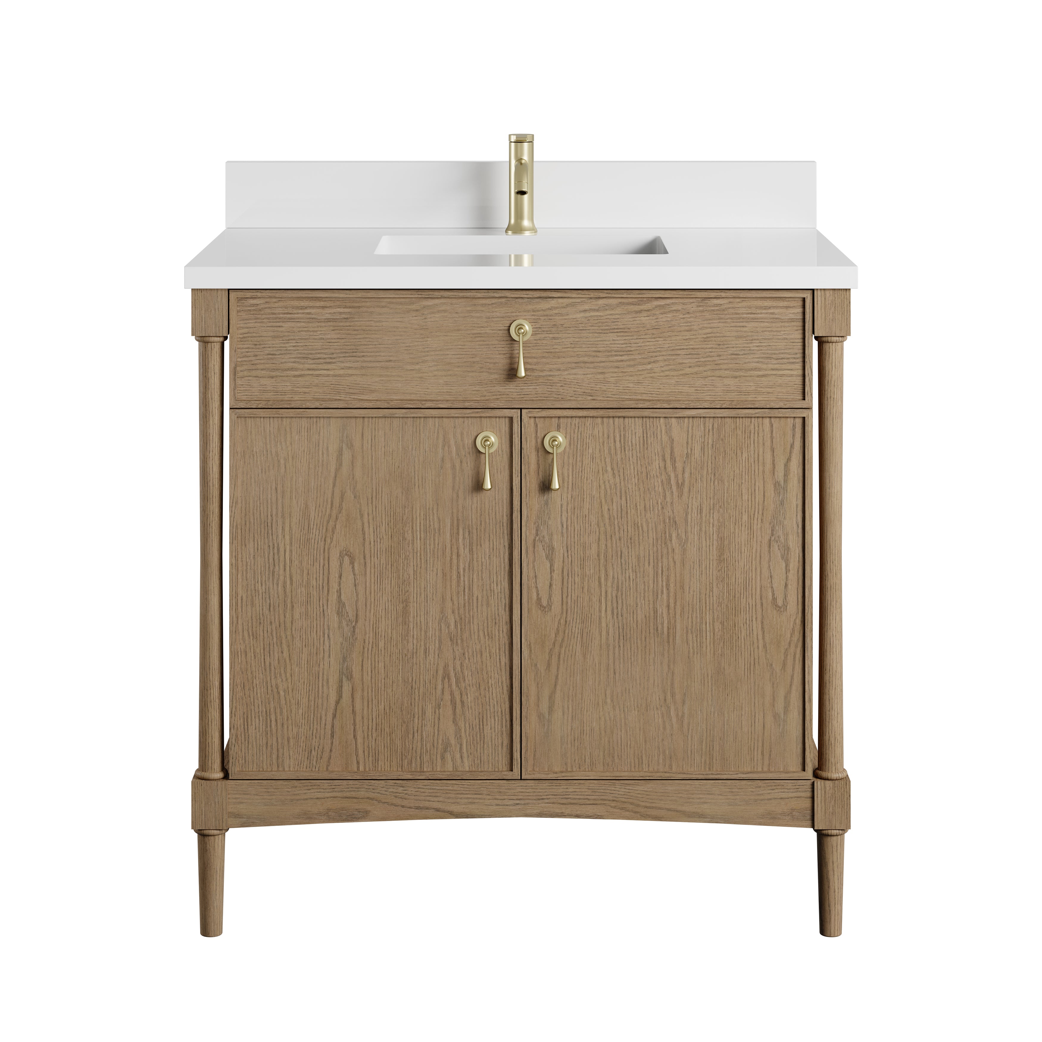 James Martin Kinnsden 36" Single Vanity in Weathered Oak with 3cm Countertop