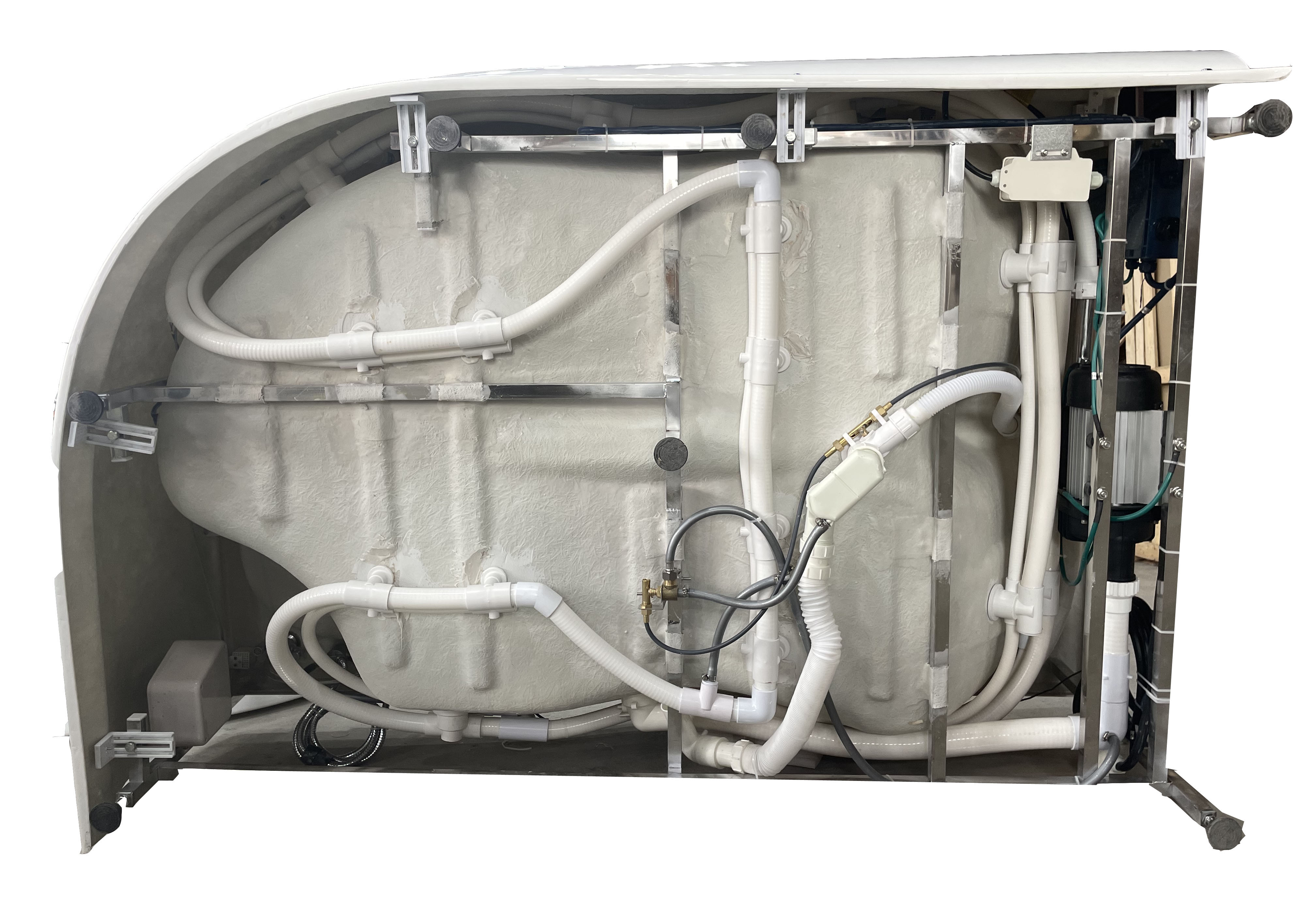 EAGO AM124ETL-L 6 ft Right Drain Corner Acrylic White Whirlpool Bathtub for Two