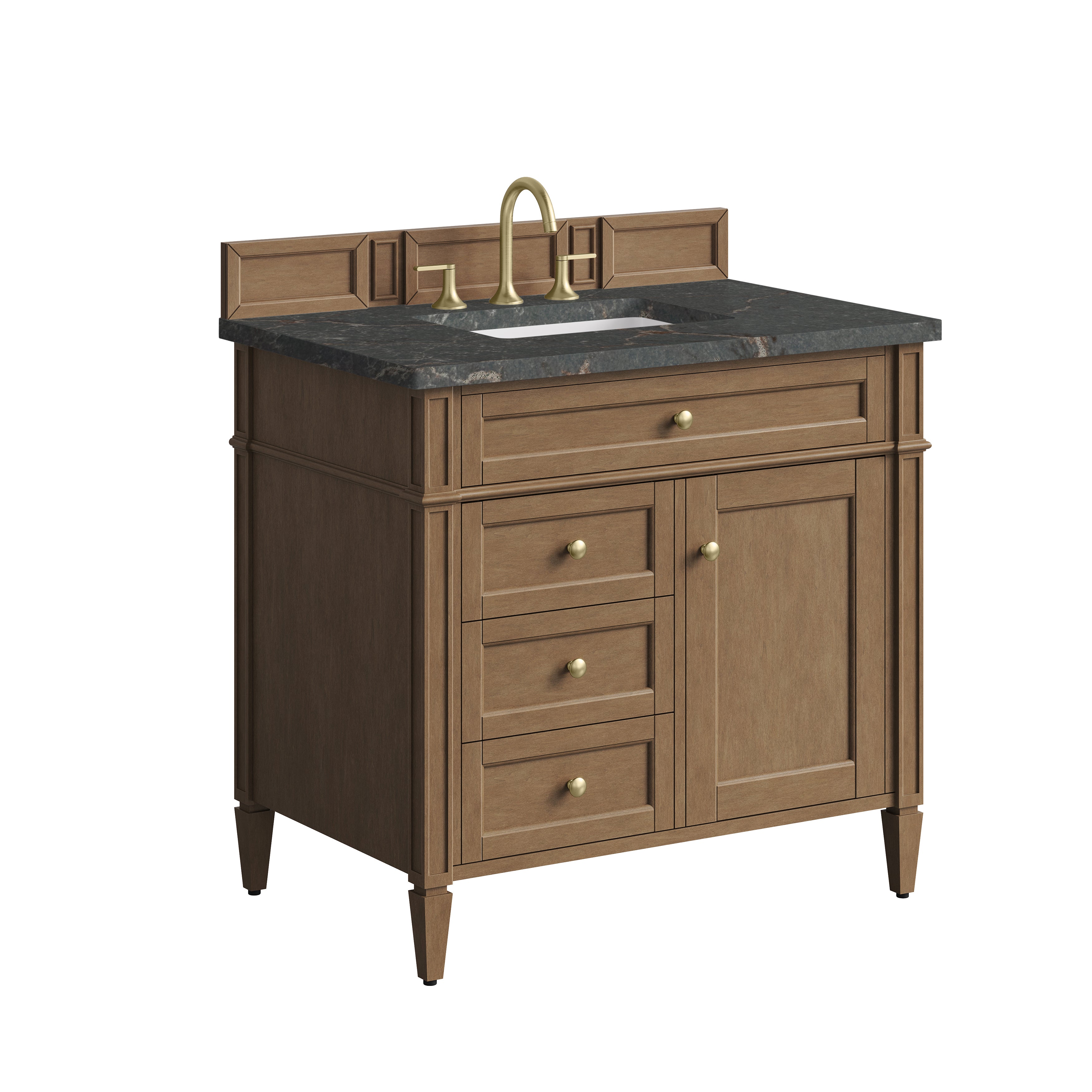 James Martin Brittany 36" Single Vanity in Pecan with 3cm Countertop