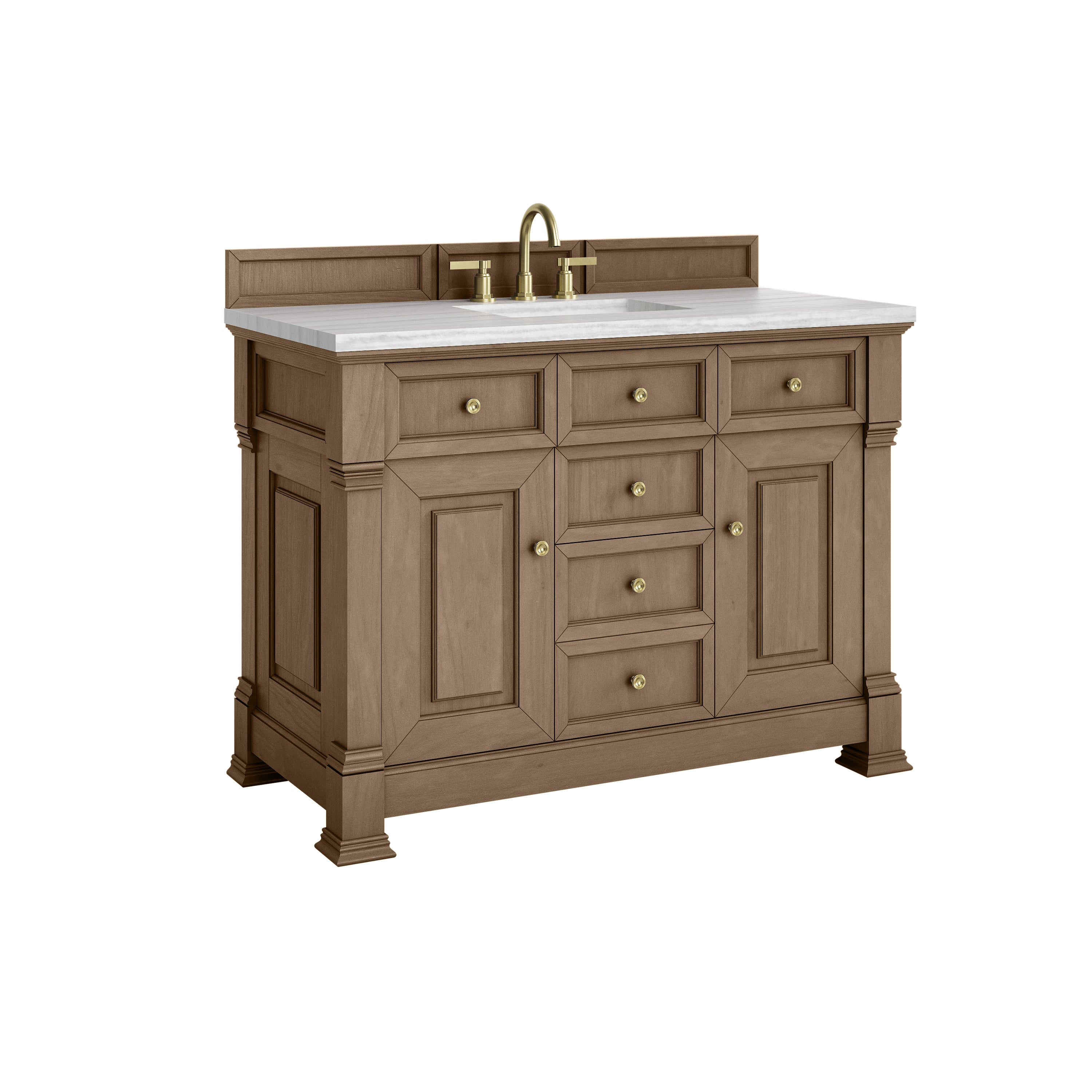 James Martin Brookfield 48" Single Vanity in Pecan with 3cm Countertop