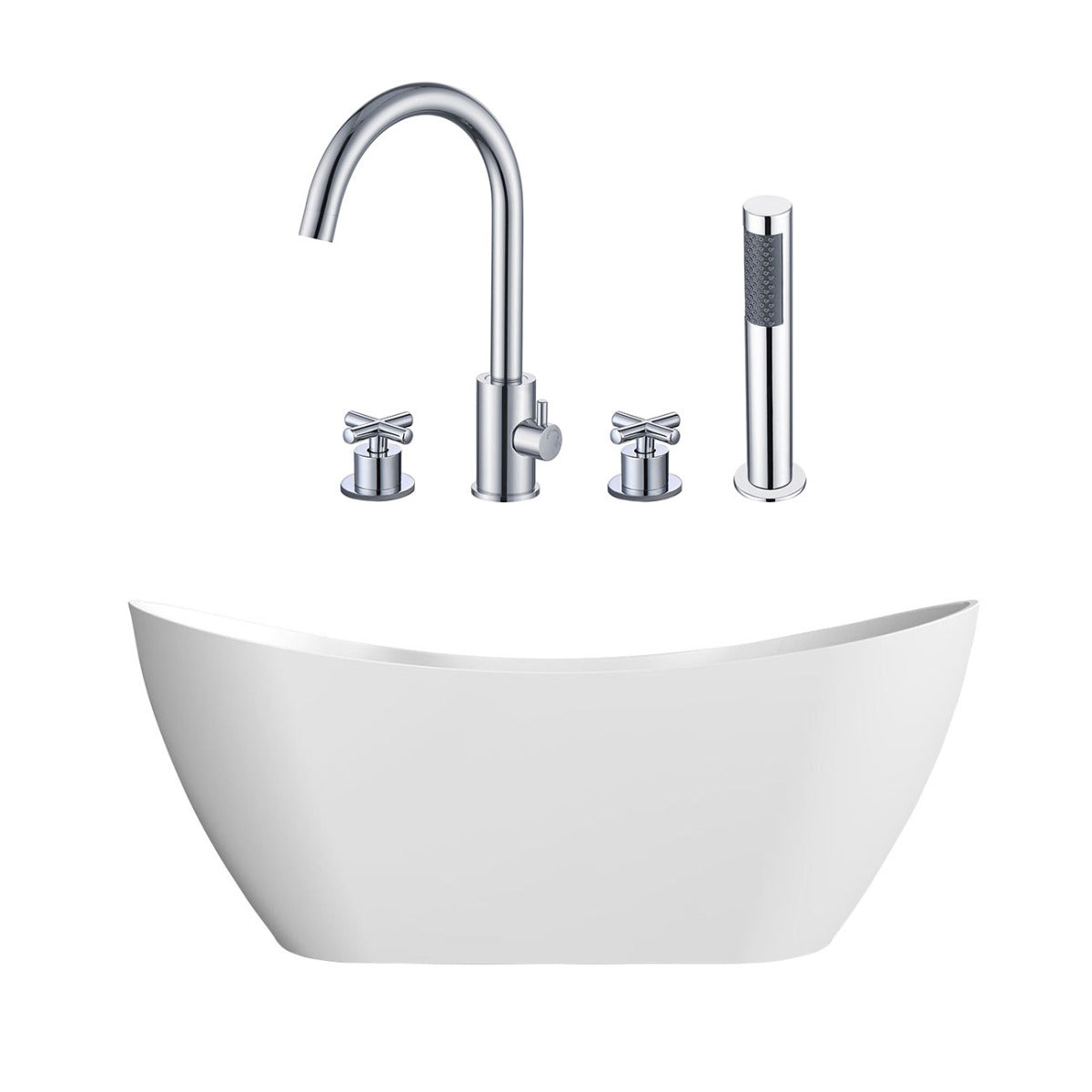 Maidstone Wexler Acrylic Double Ended Freestanding Tub and Faucet Package