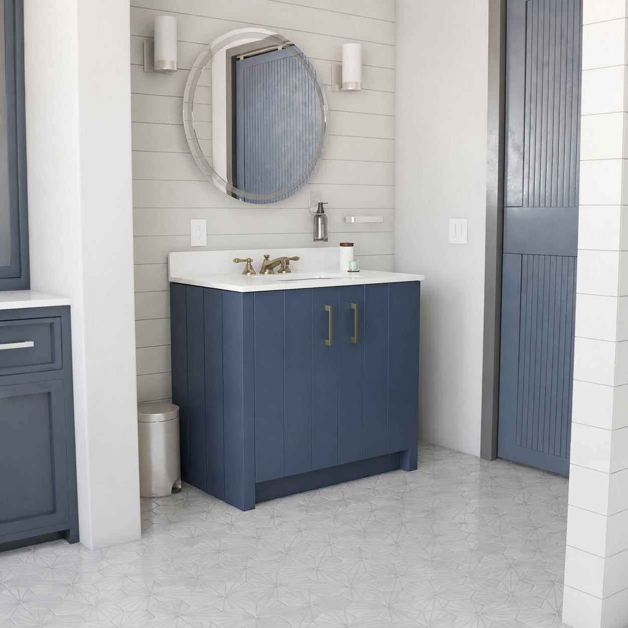 MAIDSTONE Wexler 36 Inch Solid Oak Bathroom Vanity with Undermount Sink