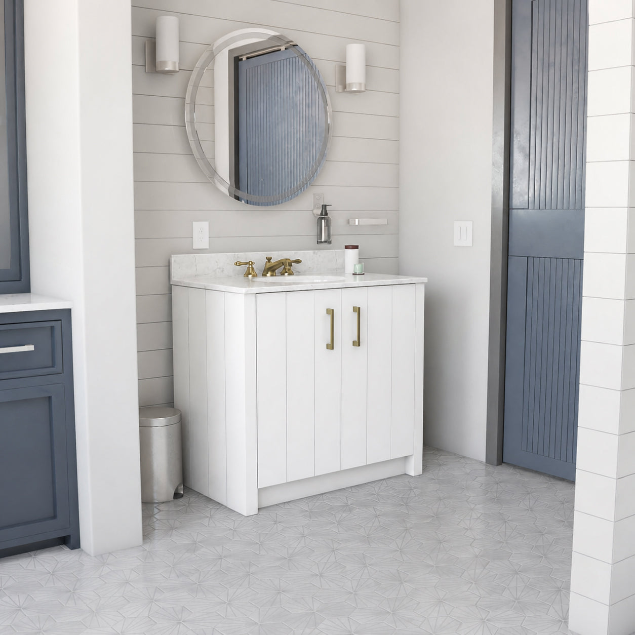 MAIDSTONE Wexler 36 Inch Solid Oak Bathroom Vanity with Undermount Sink