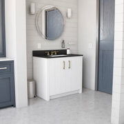 MAIDSTONE Wexler 36 Inch Solid Oak Bathroom Vanity with Undermount Sink