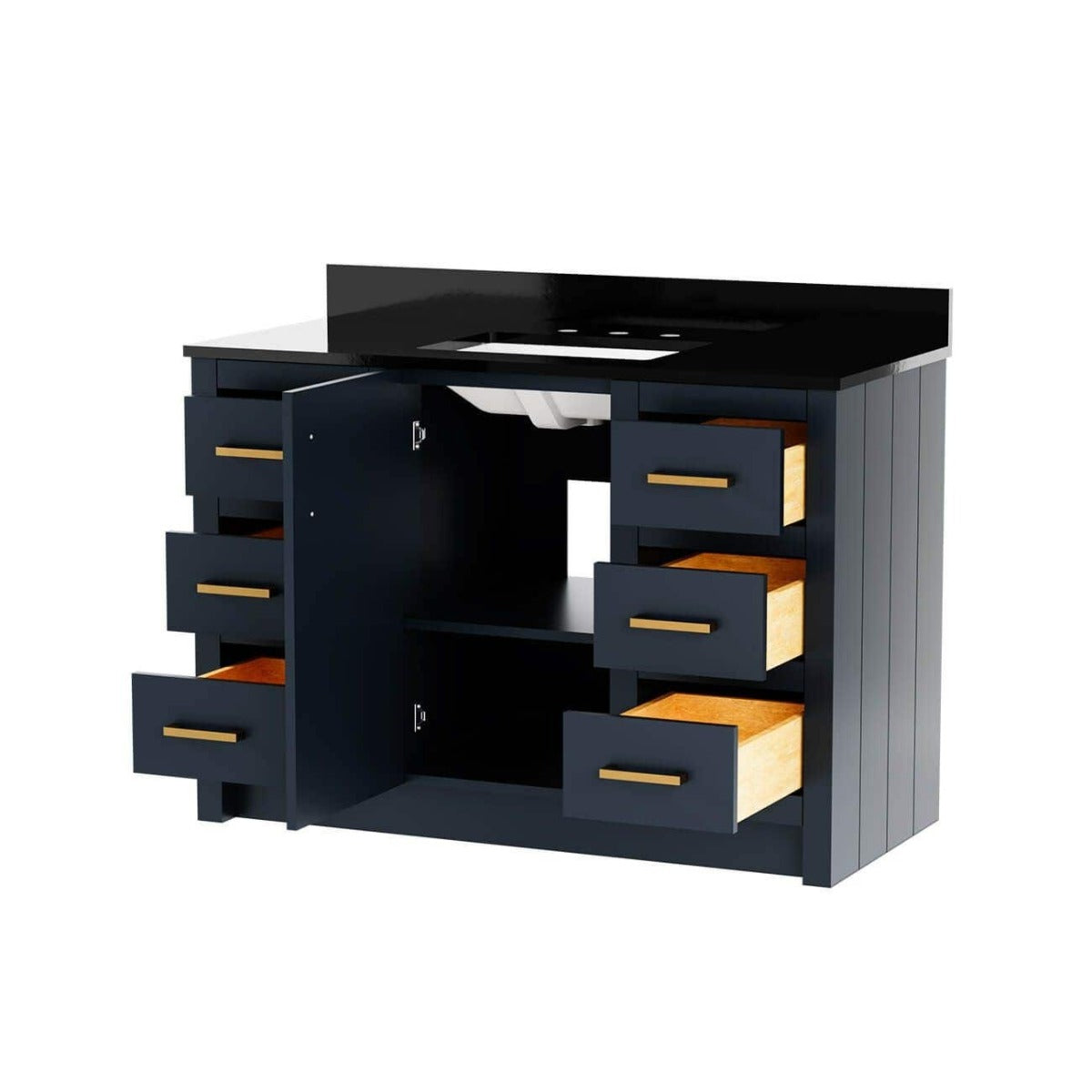 MAIDSTONE Wexler 48 Inch Solid Oak Bathroom Vanity