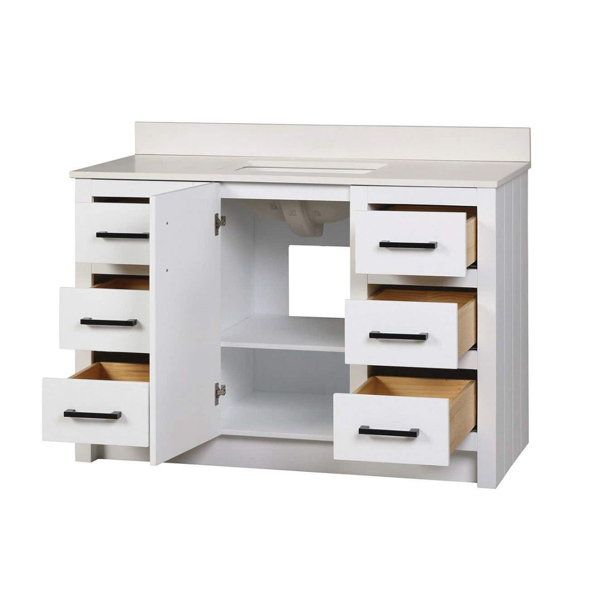 MAIDSTONE Wexler 48 Inch Solid Oak Bathroom Vanity