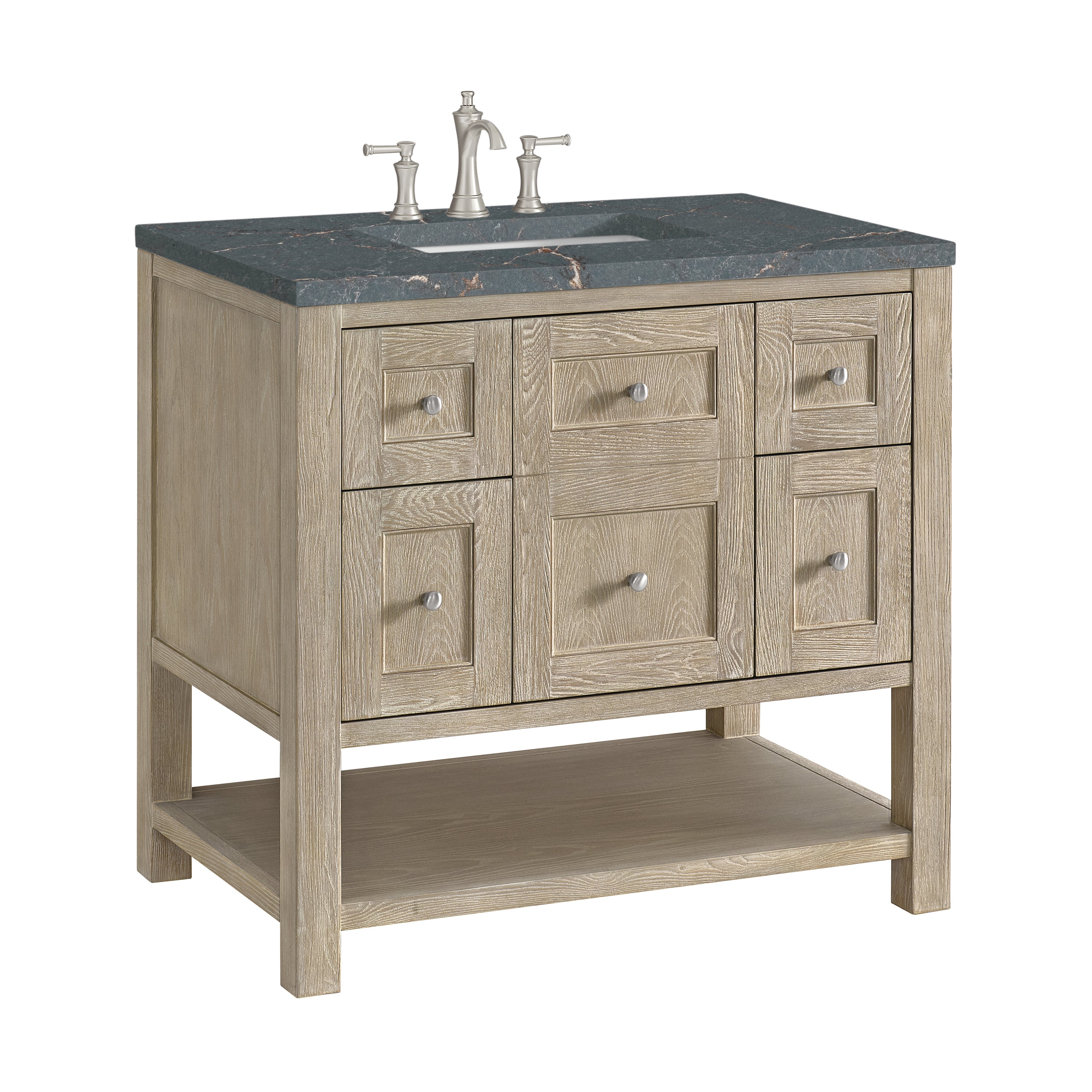 James Martin Breckenridge 36" Single in Whitewashed Oak with 3cm Countertop
