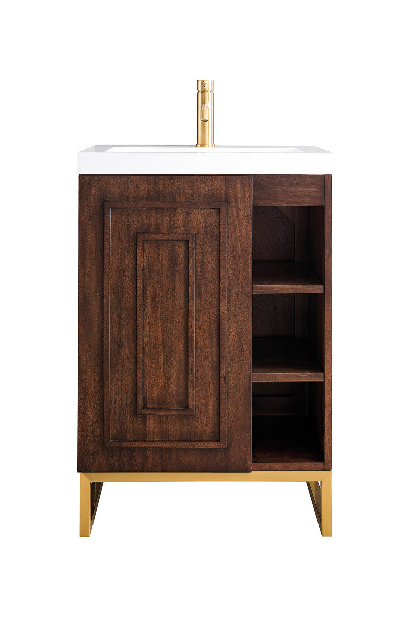 Alicante 24" Single Vanity with White Glossy Composite Stone Top