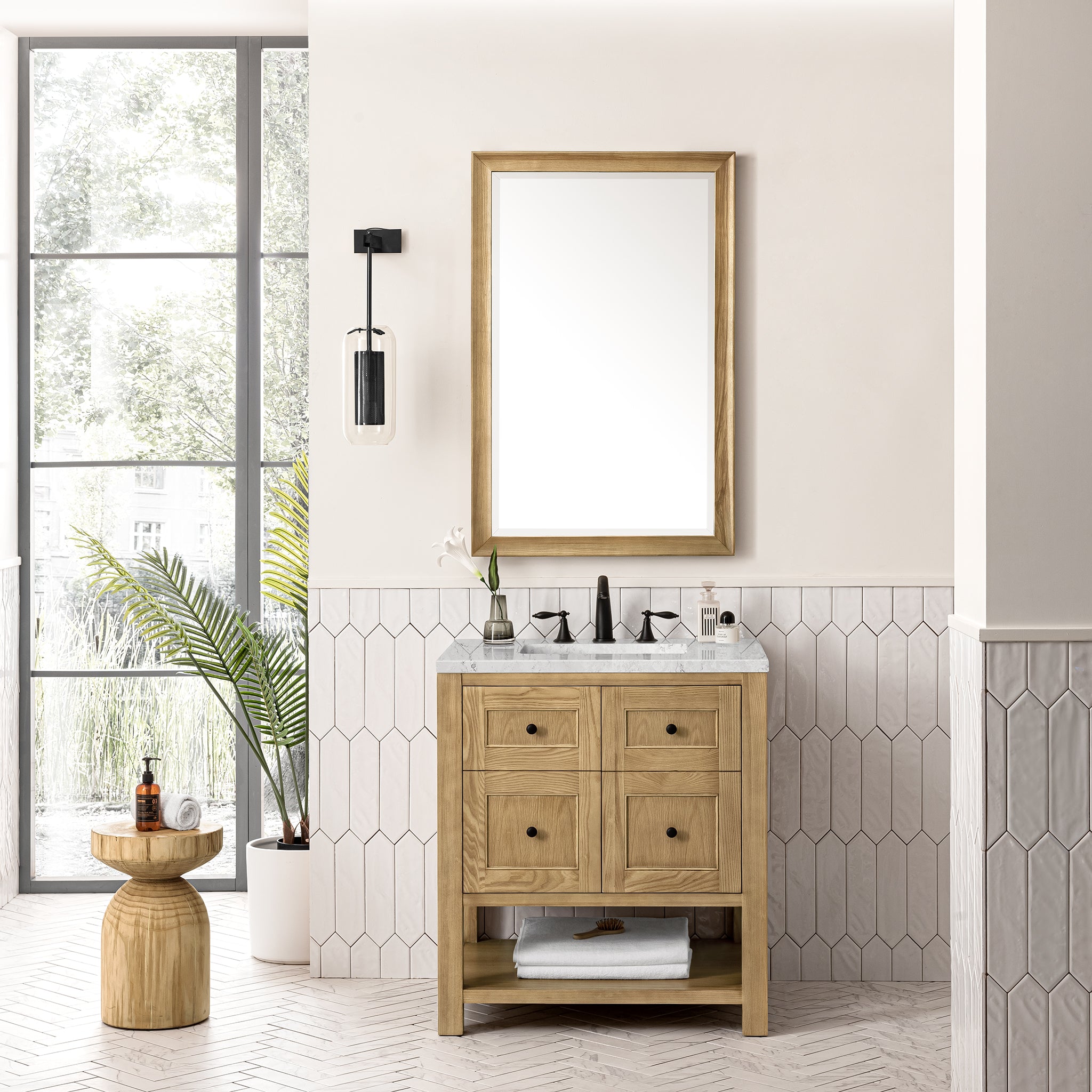 James Martin Breckenridge 30" Single Vanity in Light Natural Oak with 3cm Countertop