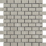 Wooden Gray Polished Marble Mosaic Brick 1"X2"
