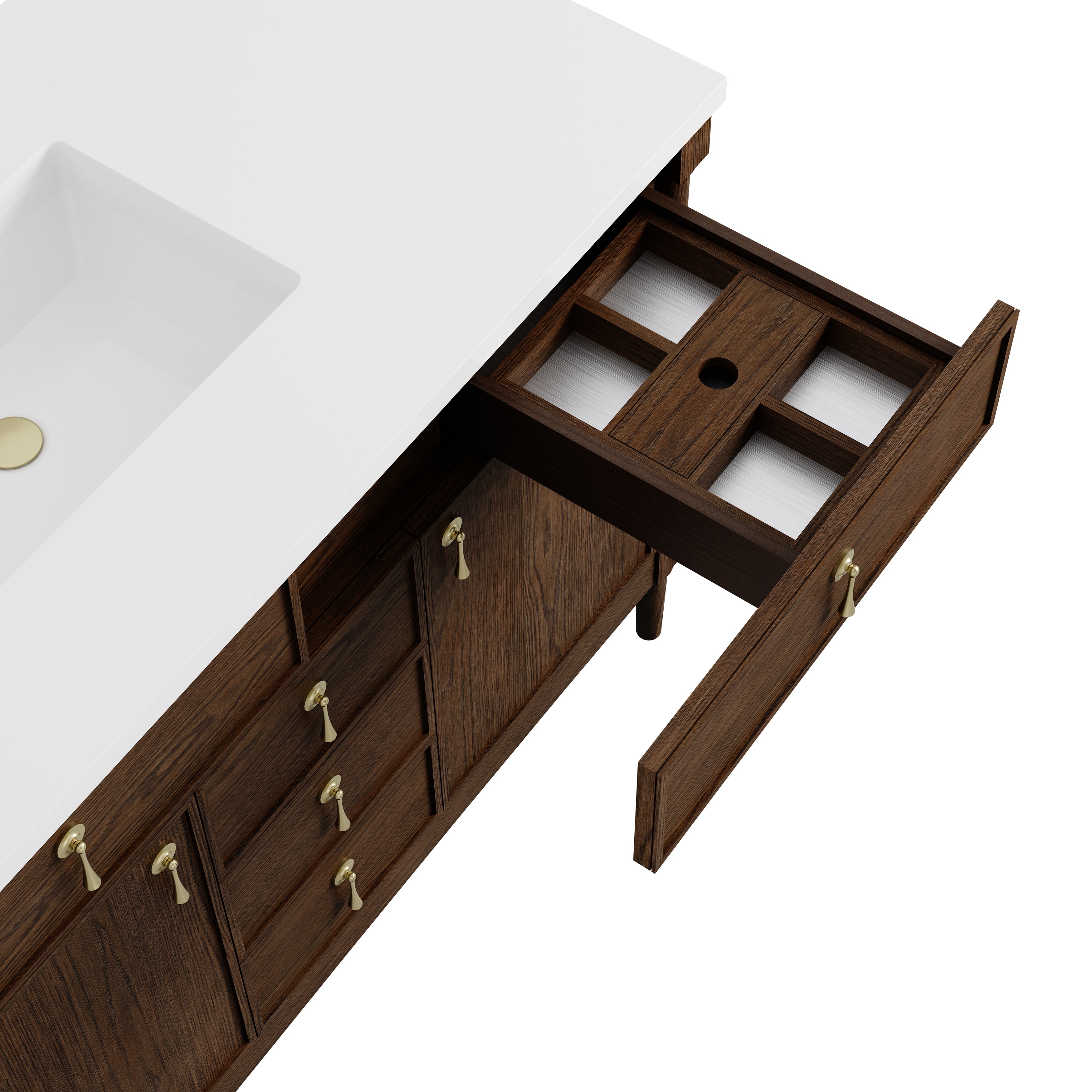 James Martin Kinnsden 48" Single Vanity in Sable Oak with 3cm Countertop