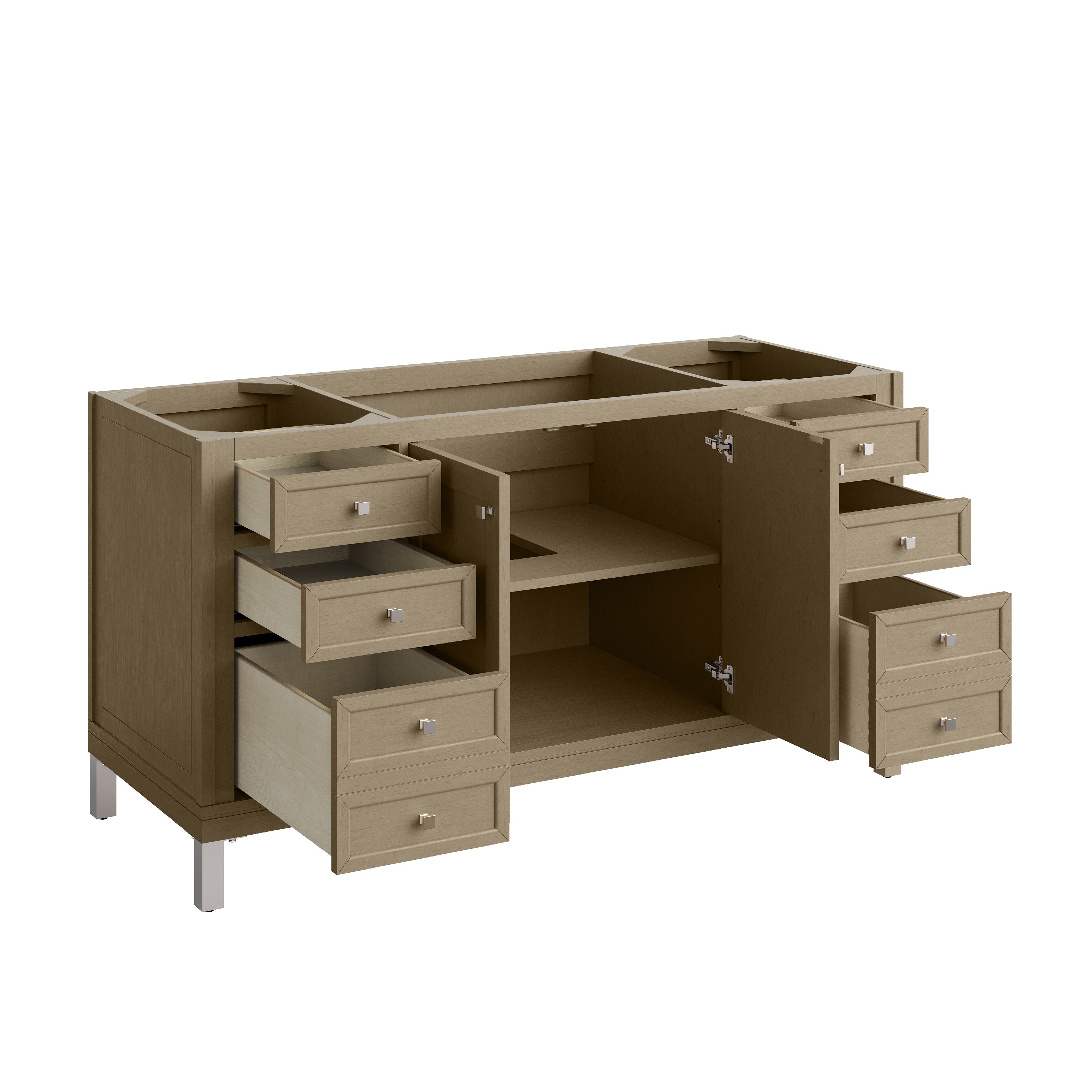 James Martin Chicago 60" Single Vanity in Walnut Whisper with 3cm Countertop