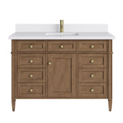 James Martin Brittany 48" Single Vanity in Pecan with 3cm Countertop