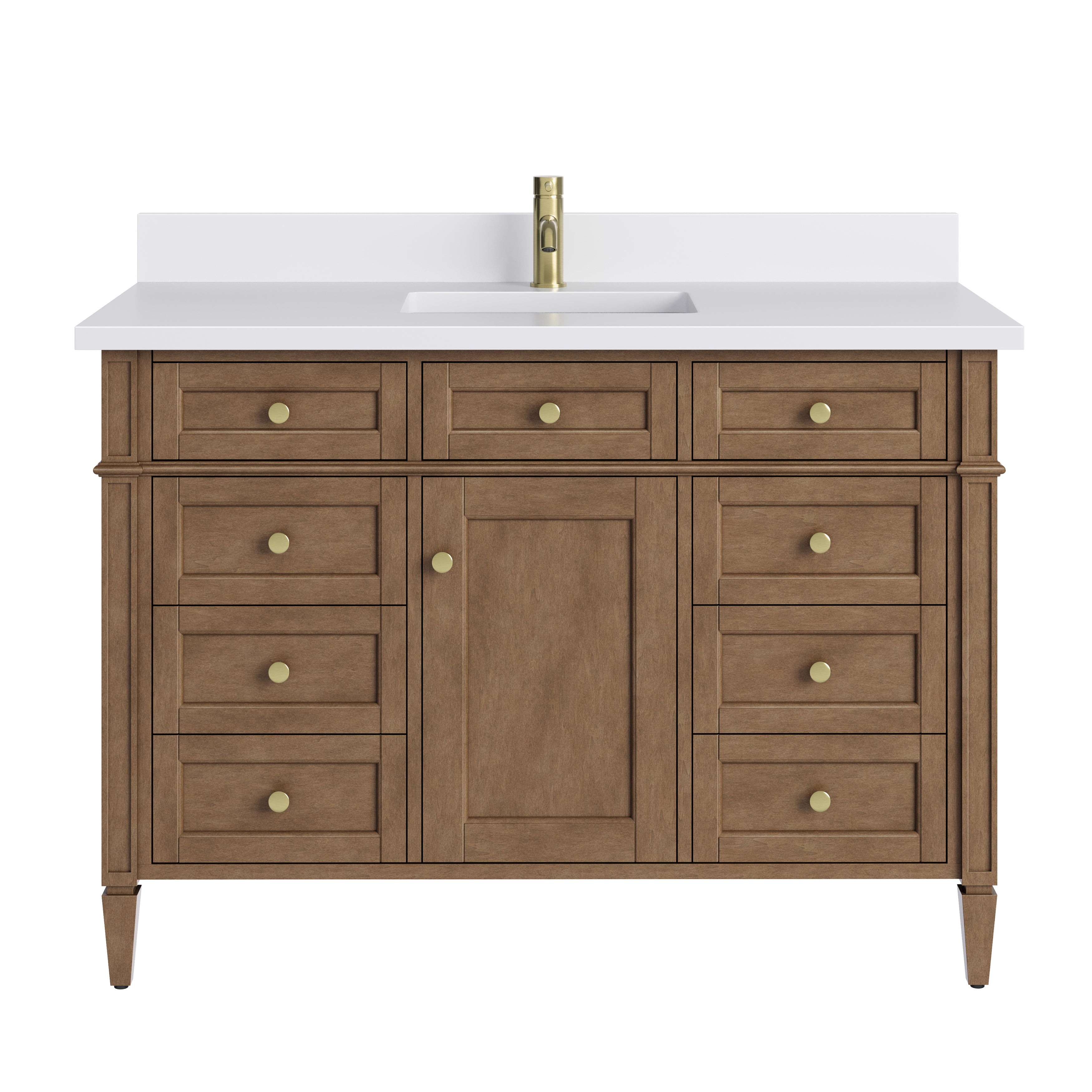 James Martin Brittany 48" Single Vanity in Pecan with 3cm Countertop