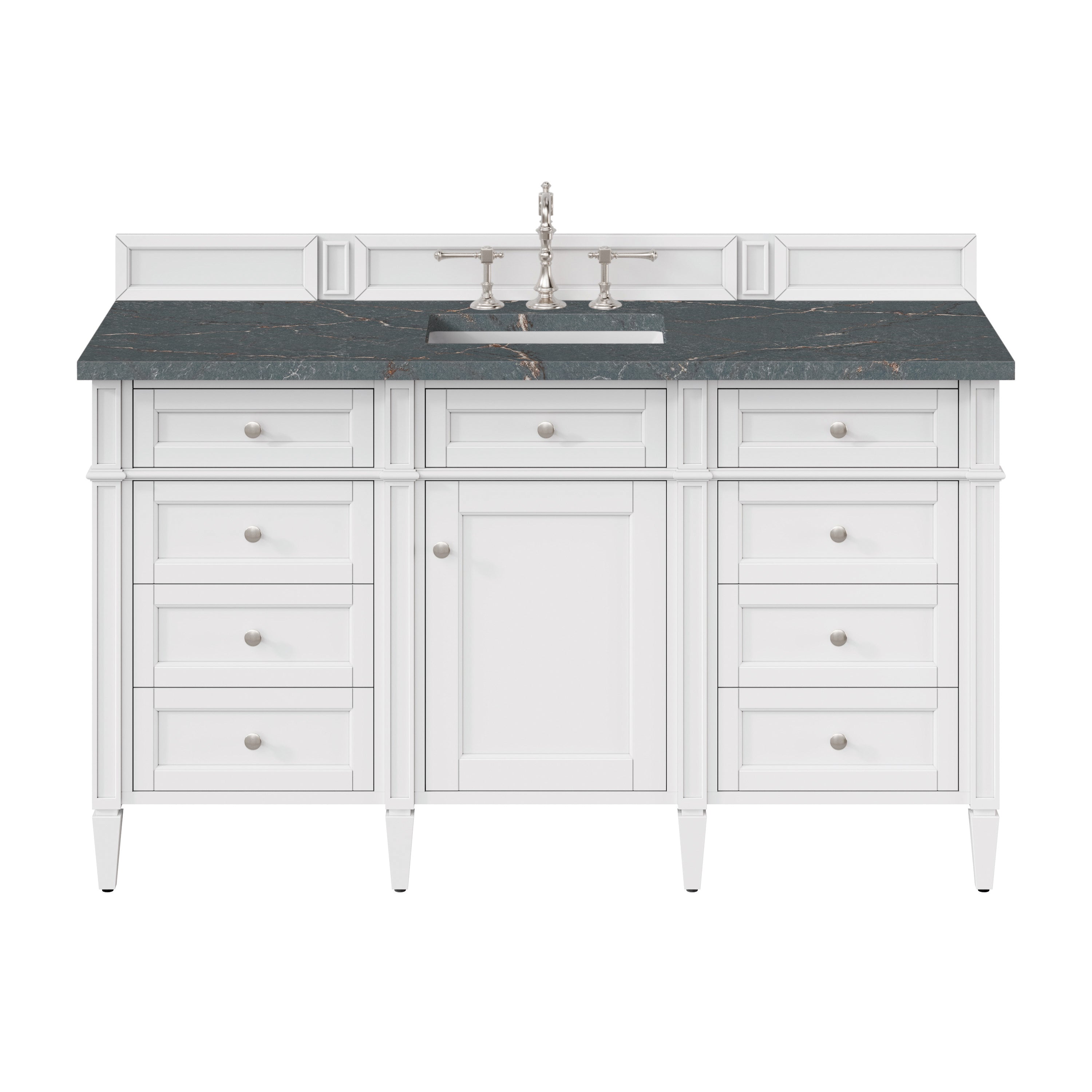 James Martin Brittany 60" Single Vanity in Bright White with 3cm Countertop