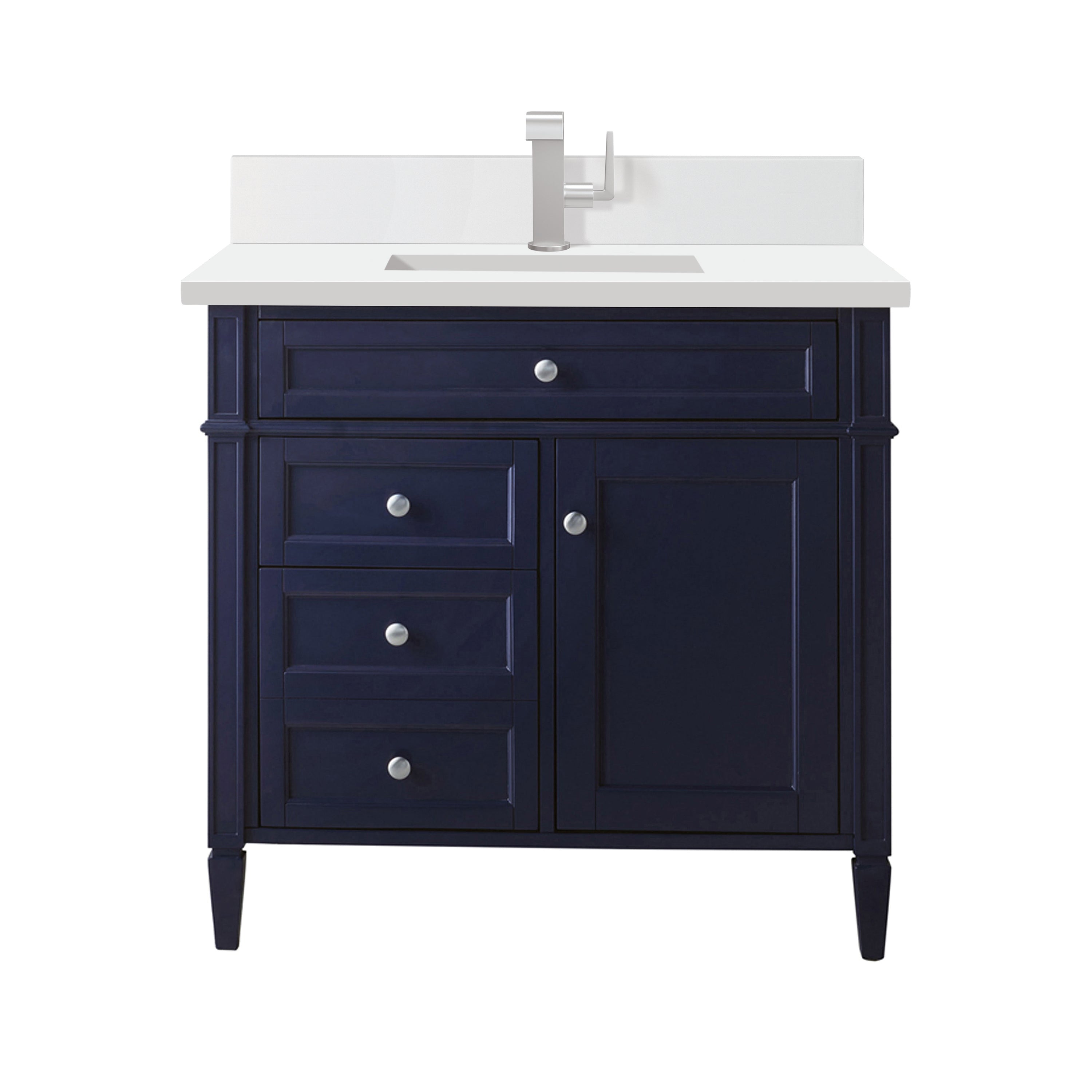 James Martin Brittany 36" Single Vanity in Victory Bleu with 3cm Countertop