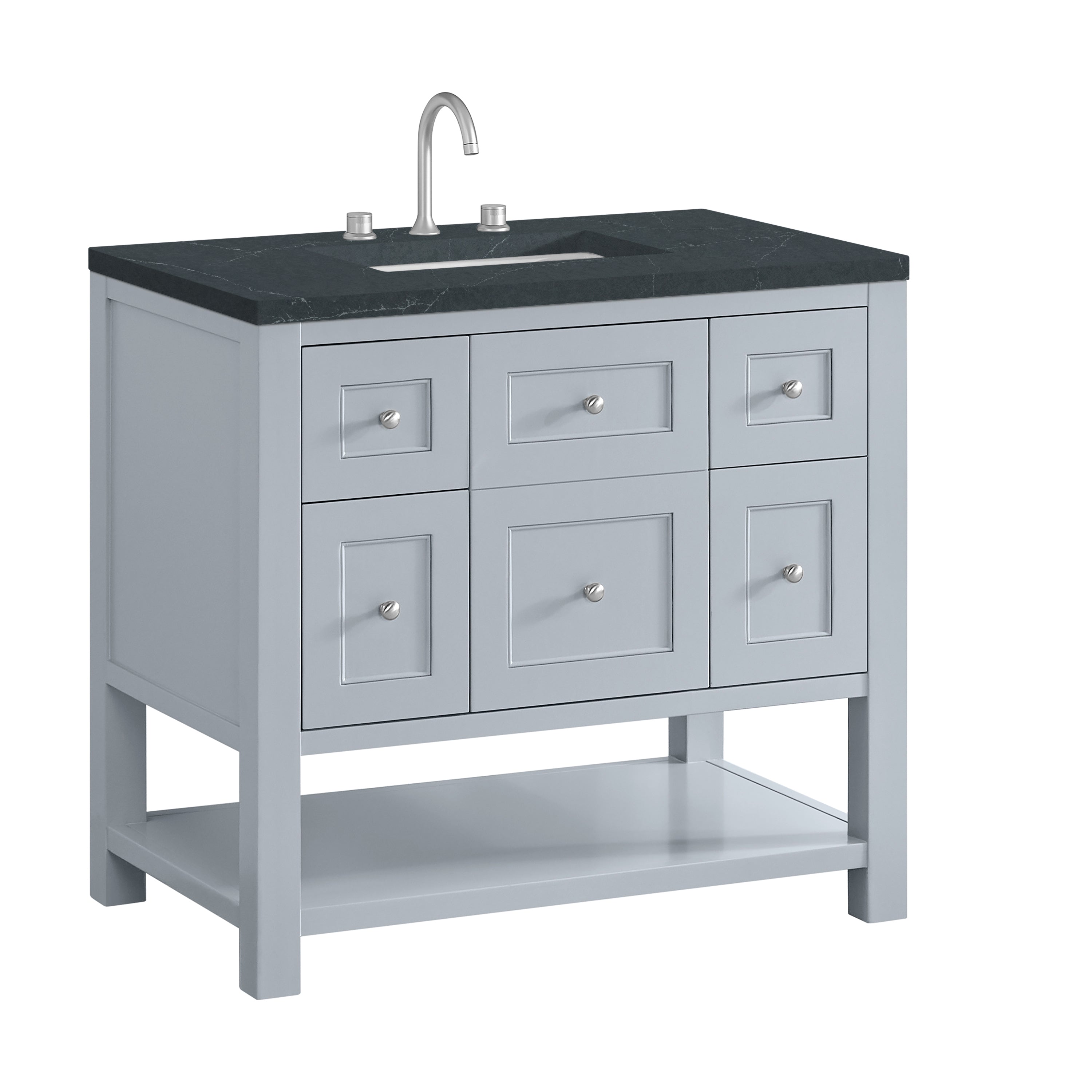 James Martin Breckenridge 36" Single in Serenity Blue with 3cm Countertop