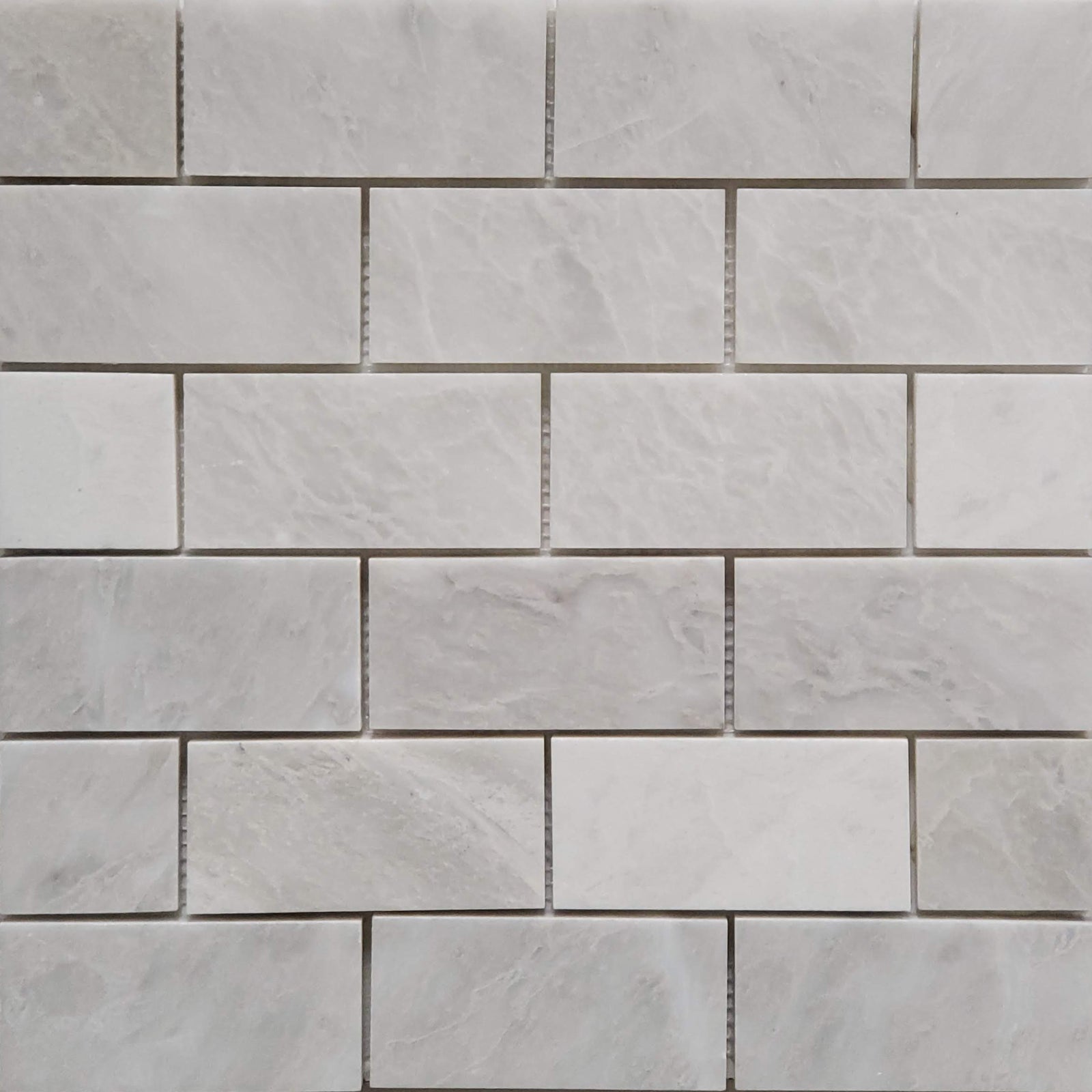 2x4 Mosaic Alaska White Marble Polished