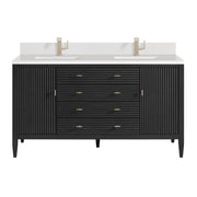 James Martin Myrrin 60" Double Vanity in Carbon Oak with 3cm Countertop
