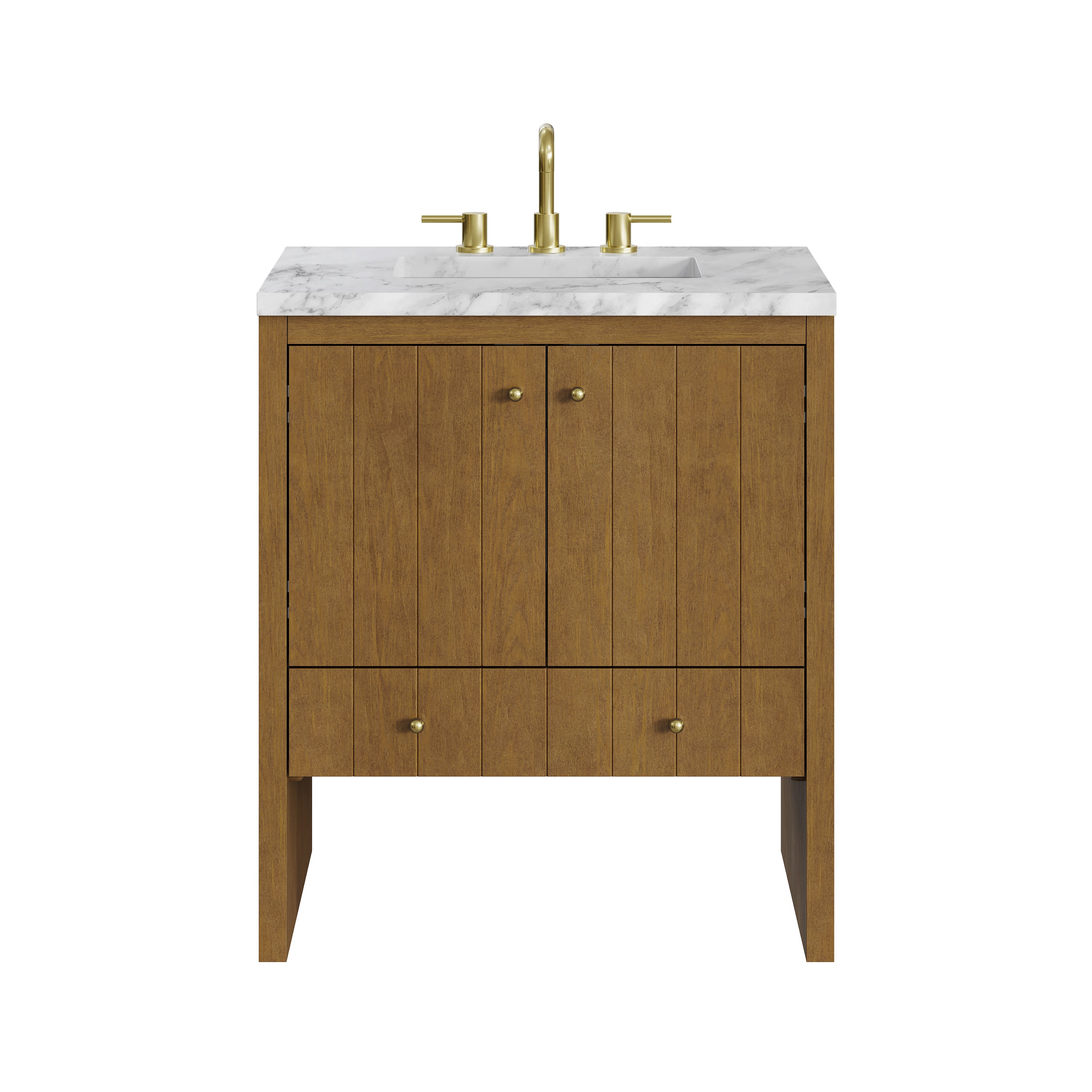 James Martin Hudson 30" Single Vanity in Honey Oak with 3cm Countertop