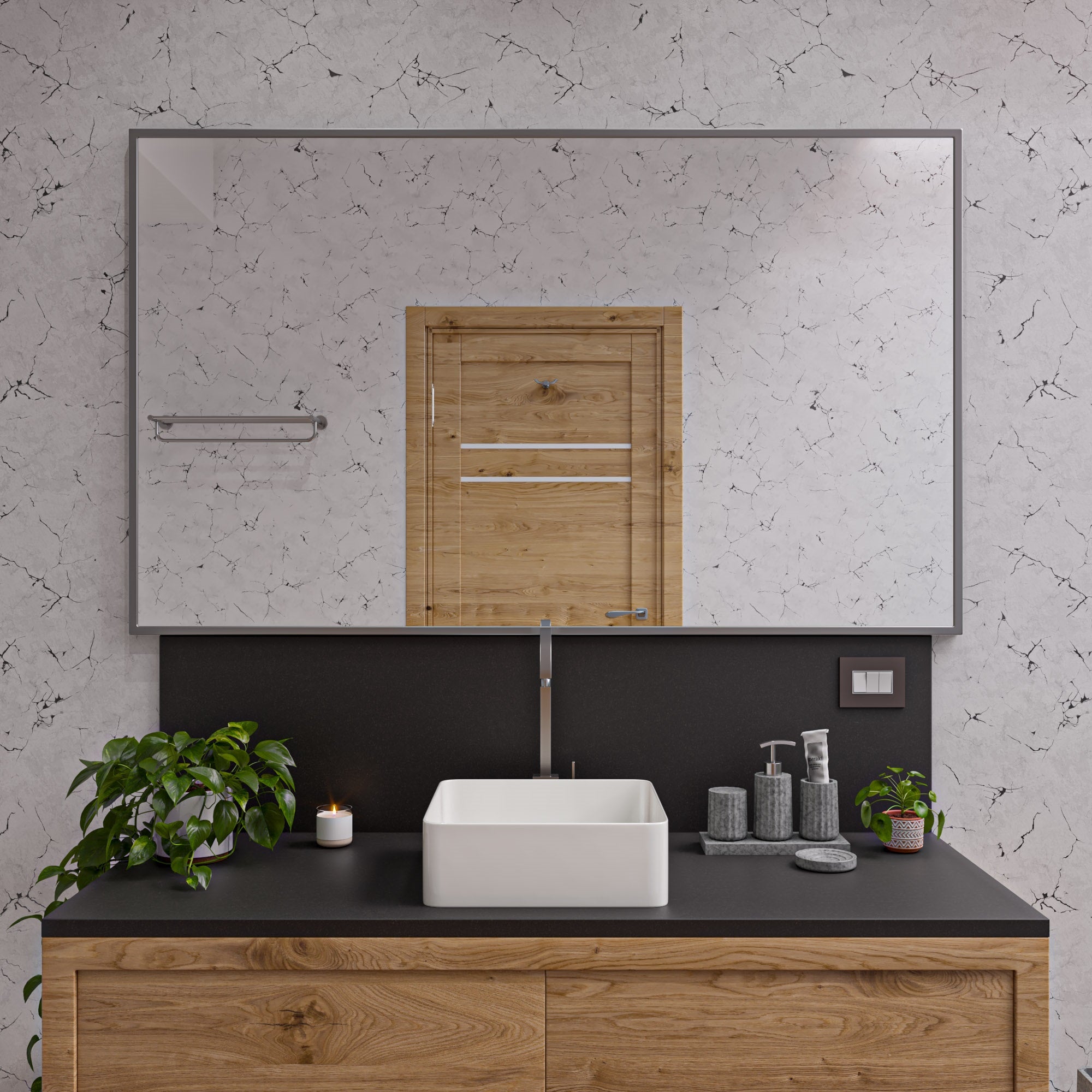 ALFI brand ABC903 16" Modern Square Above Mount Ceramic Sink
