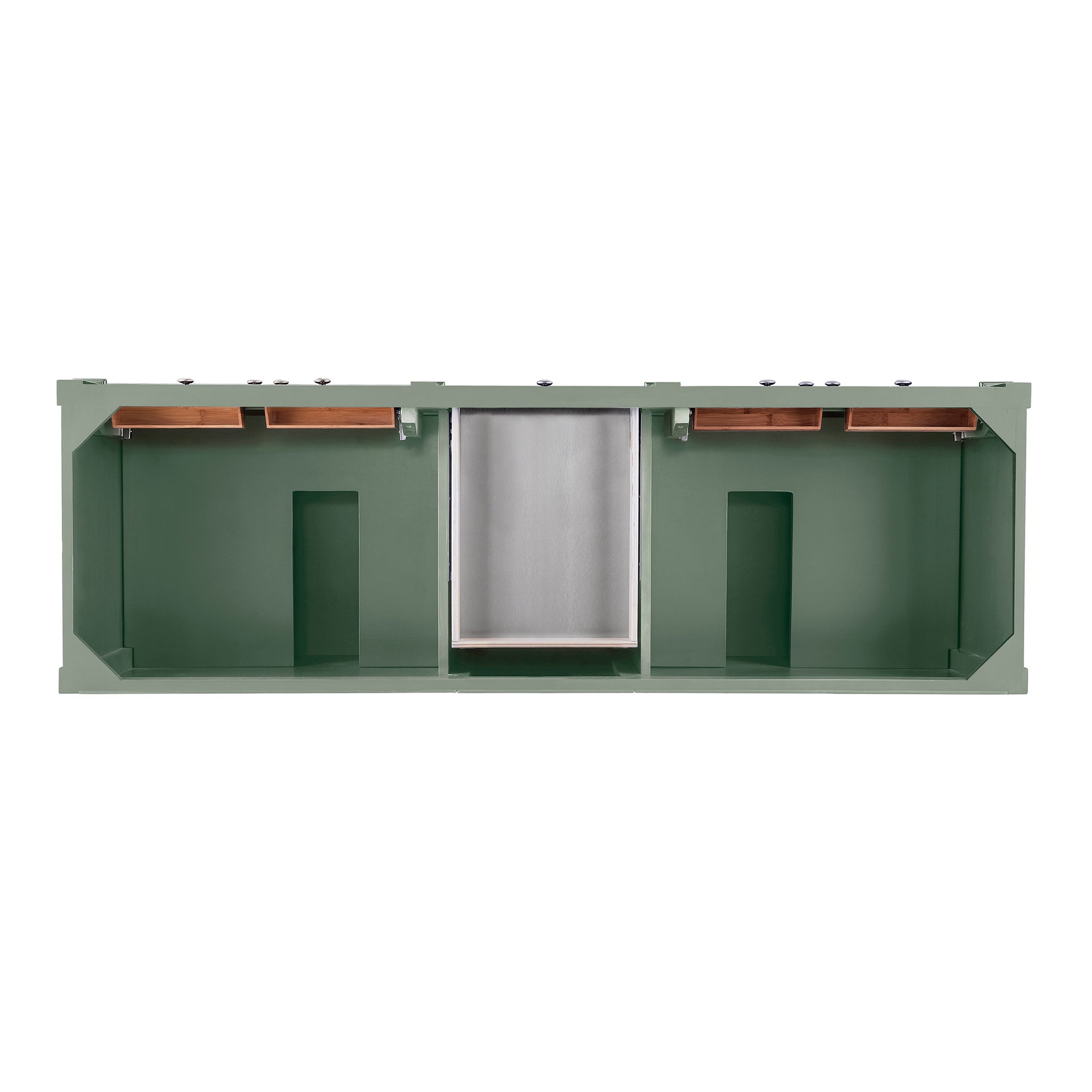 James Martin Brittany 72" Double Vanity in Smokey Celadon with 3cm Countertop and FreePower Wireless Charger