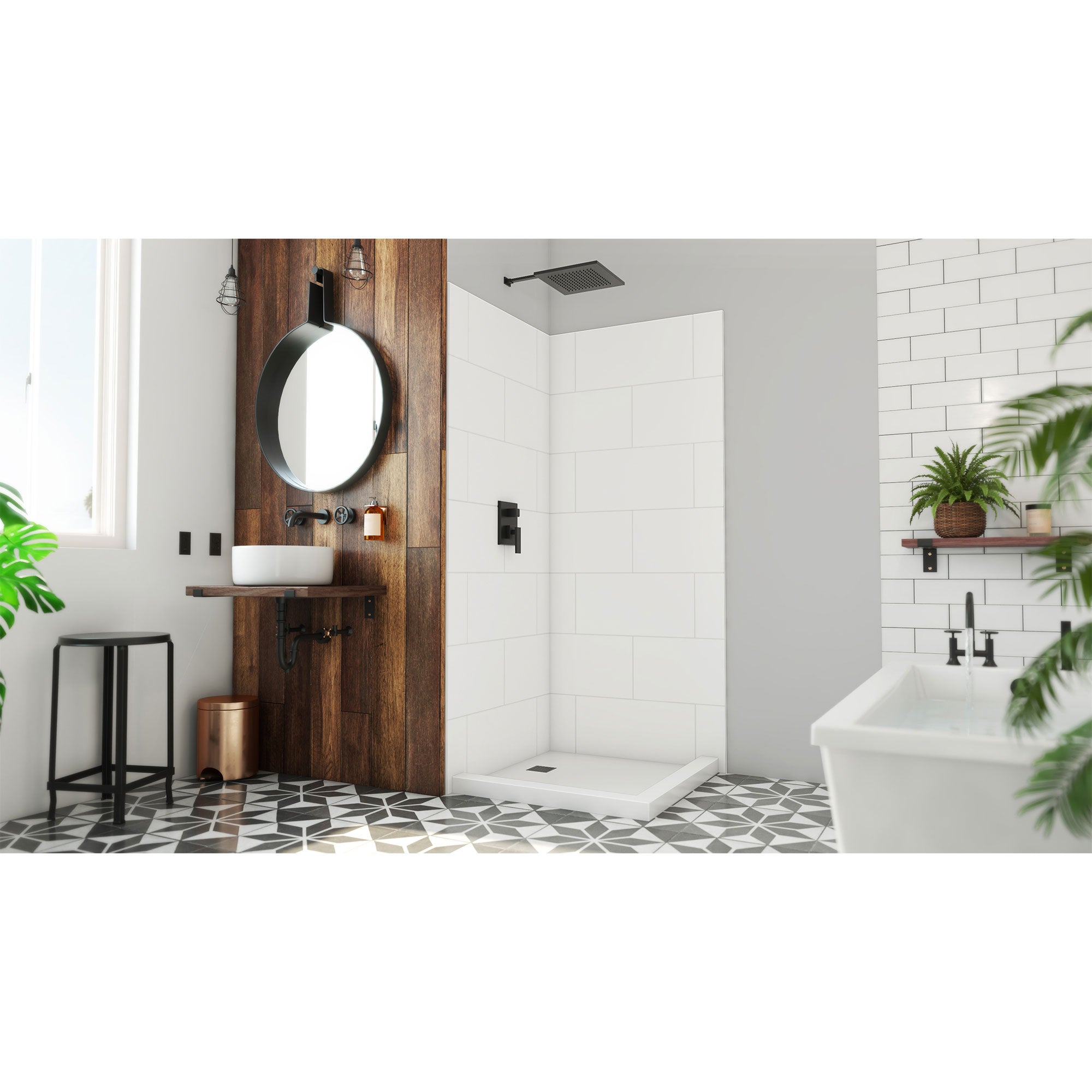 DreamLine DreamStone 36 inch D x 36 inch W x 84 inch H Corner Shower Wall Kit