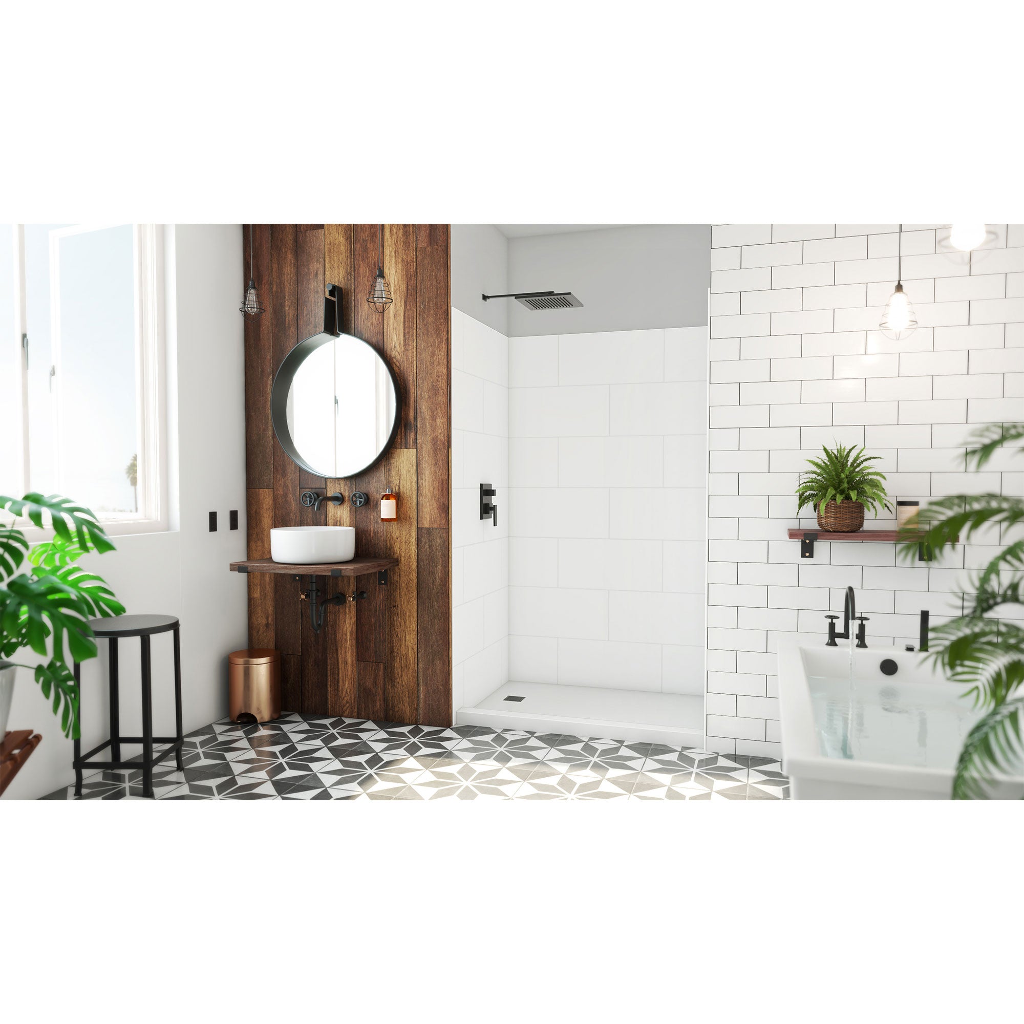 DreamLine DreamStone 36 inch D x 50 inch W x 84 inch H Shower Wall Kit