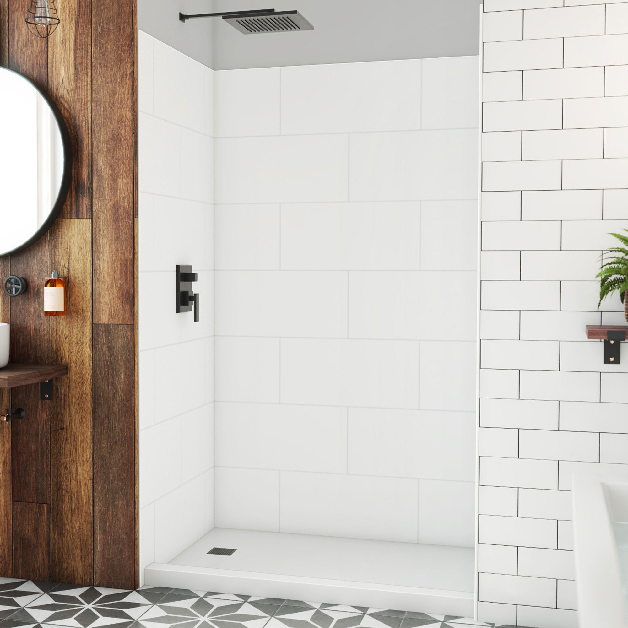 DreamLine DreamStone 36 inch D x 50 inch W x 84 inch H Shower Wall Kit
