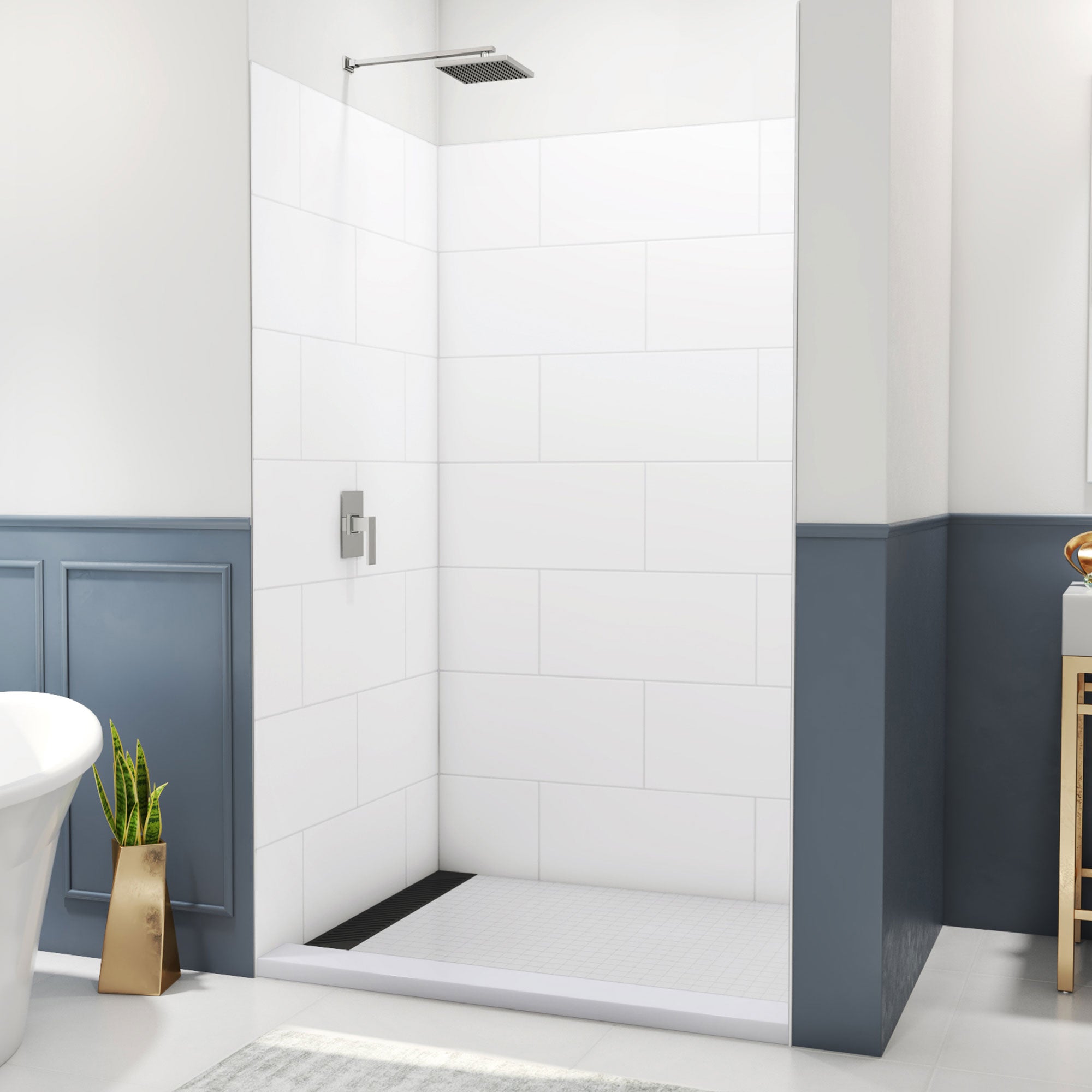 DreamLine DreamStone 42 inch D x 50 inch W x 84 inch H Shower Wall Kit